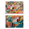 Sylvie Sunset Fiesta Set No 1 and Sunset Fiesta Set No 2 Framed Canvas Set by Leah Nadeau