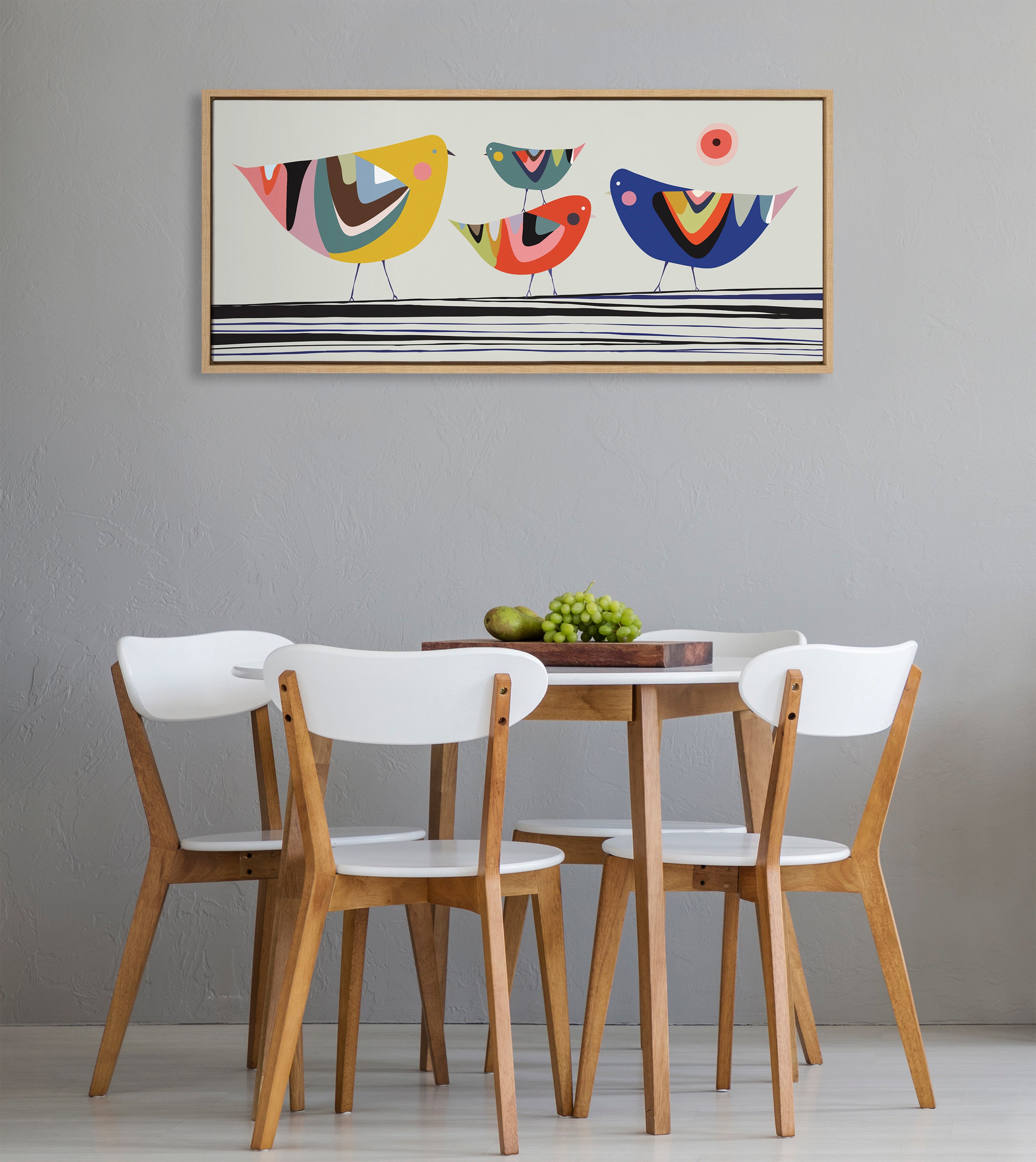 Sylvie Family Tree 4 Birds Framed Canvas by Rachel Lee of My Dream Wall