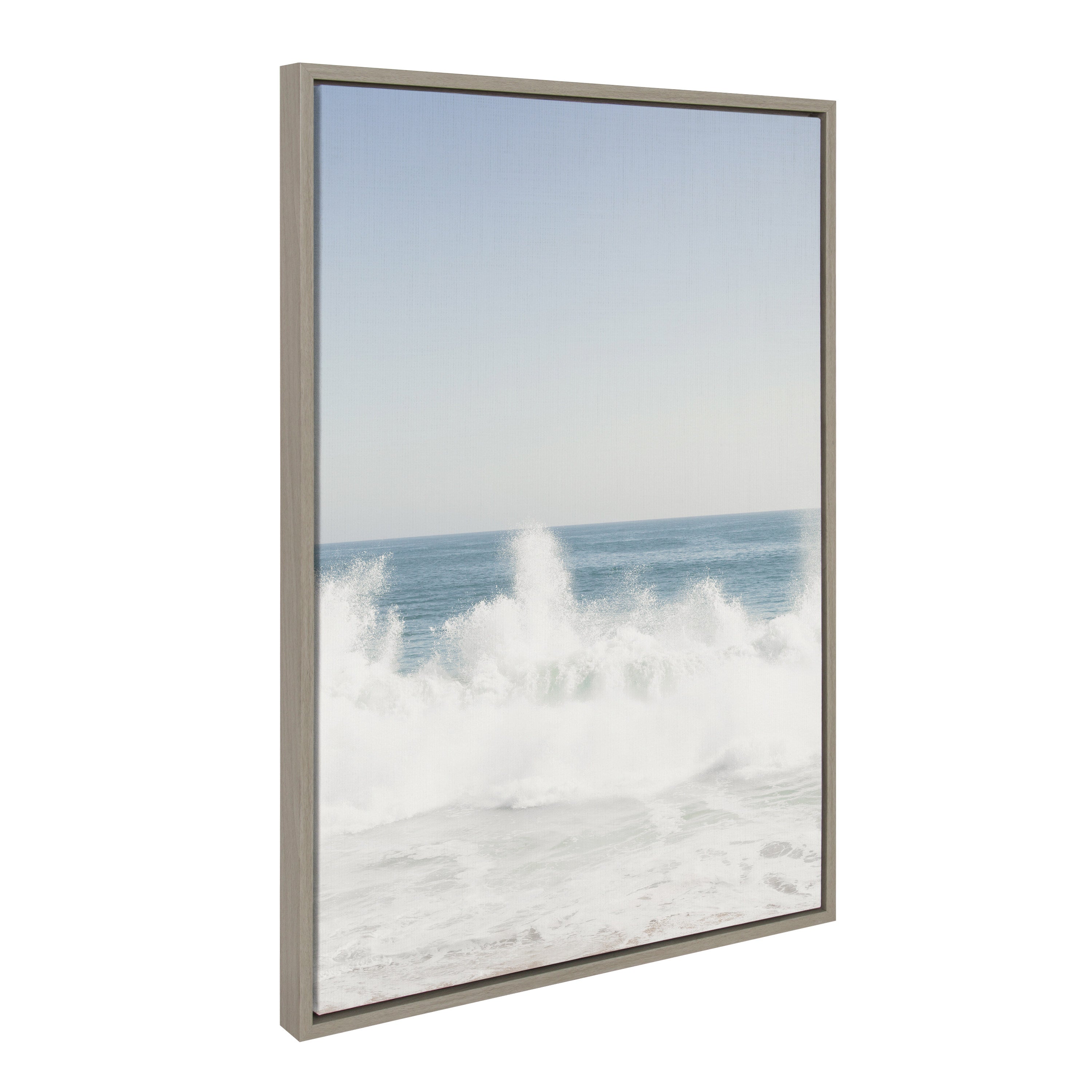 Sylvie Waves Crashing Framed Canvas by Caroline Mint