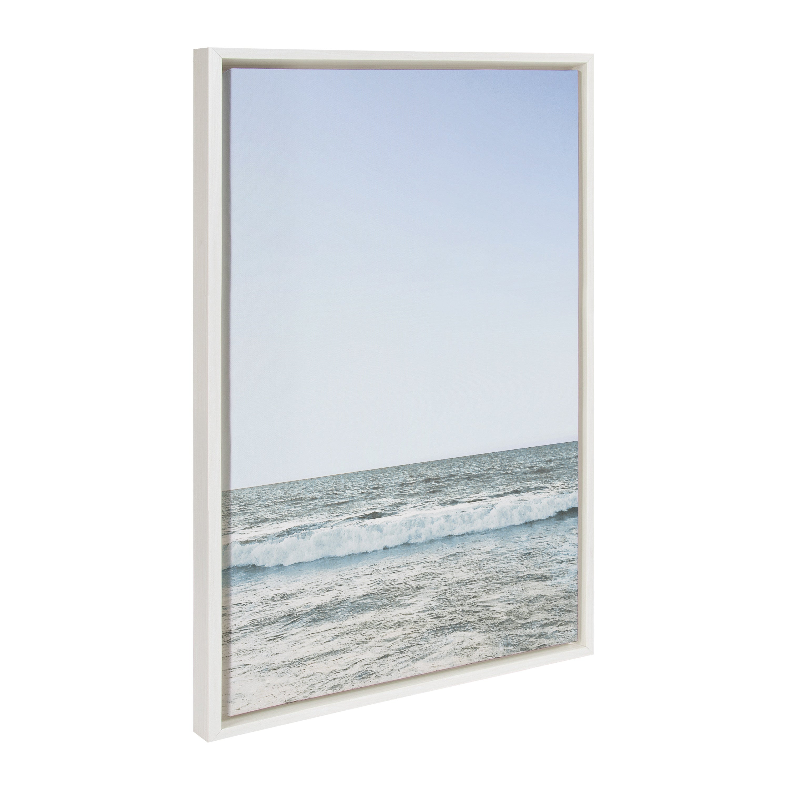 Sylvie Pale Blue Sea Framed Canvas by The Creative Bunch Studio