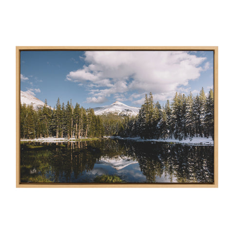Sylvie Mountain Reflection Framed Canvas by Patricia Hasz of Patricia Rae Photography