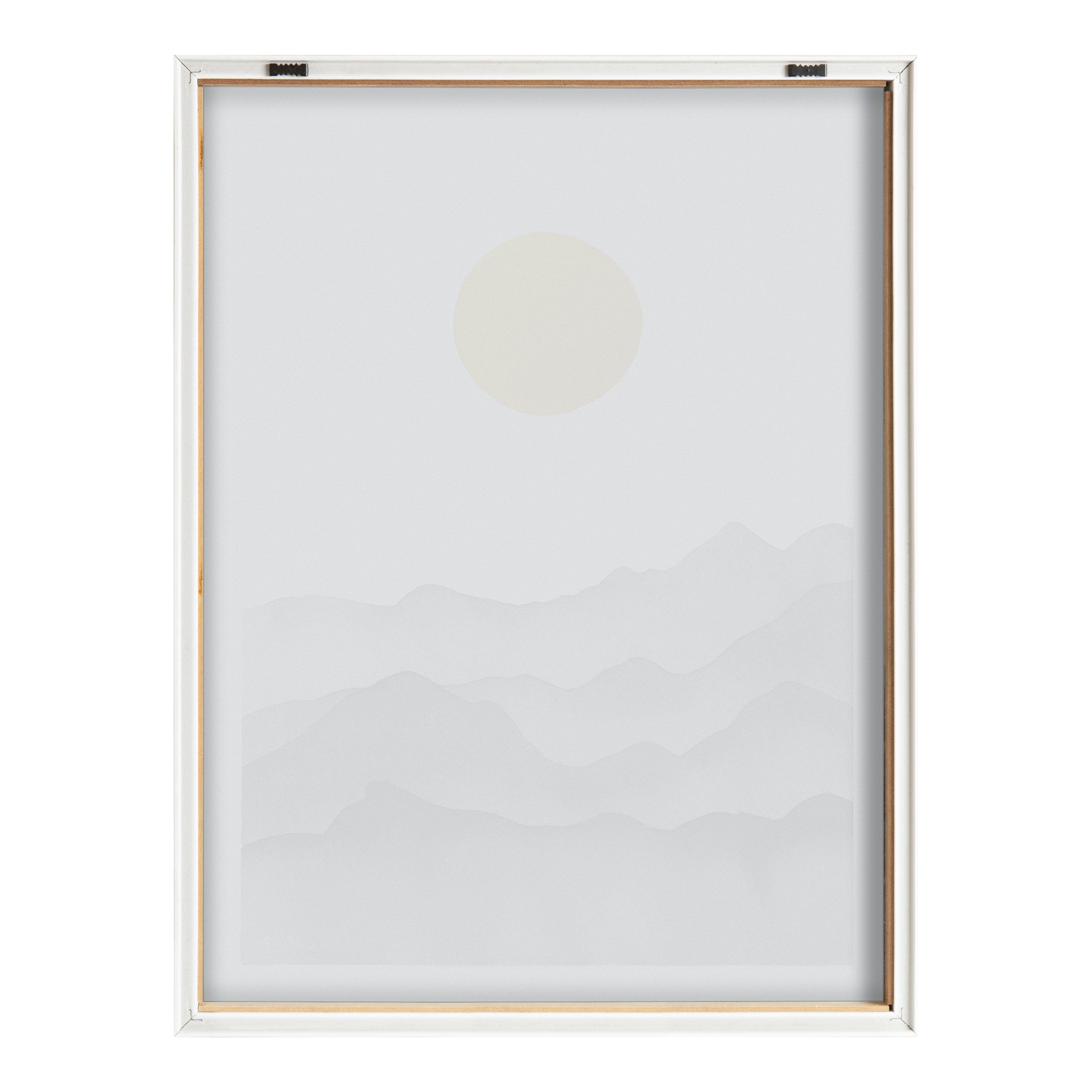 Blake Black Yellow Mountain Range Silhouette Framed Printed Glass by Cat Coquillette