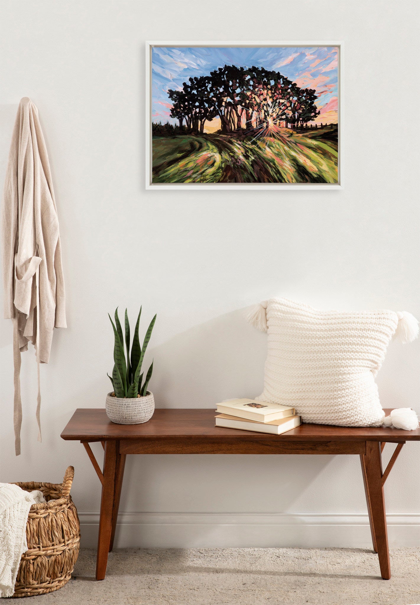 Sylvie Tree Sunset 2 Framed Canvas by Emily Kenney