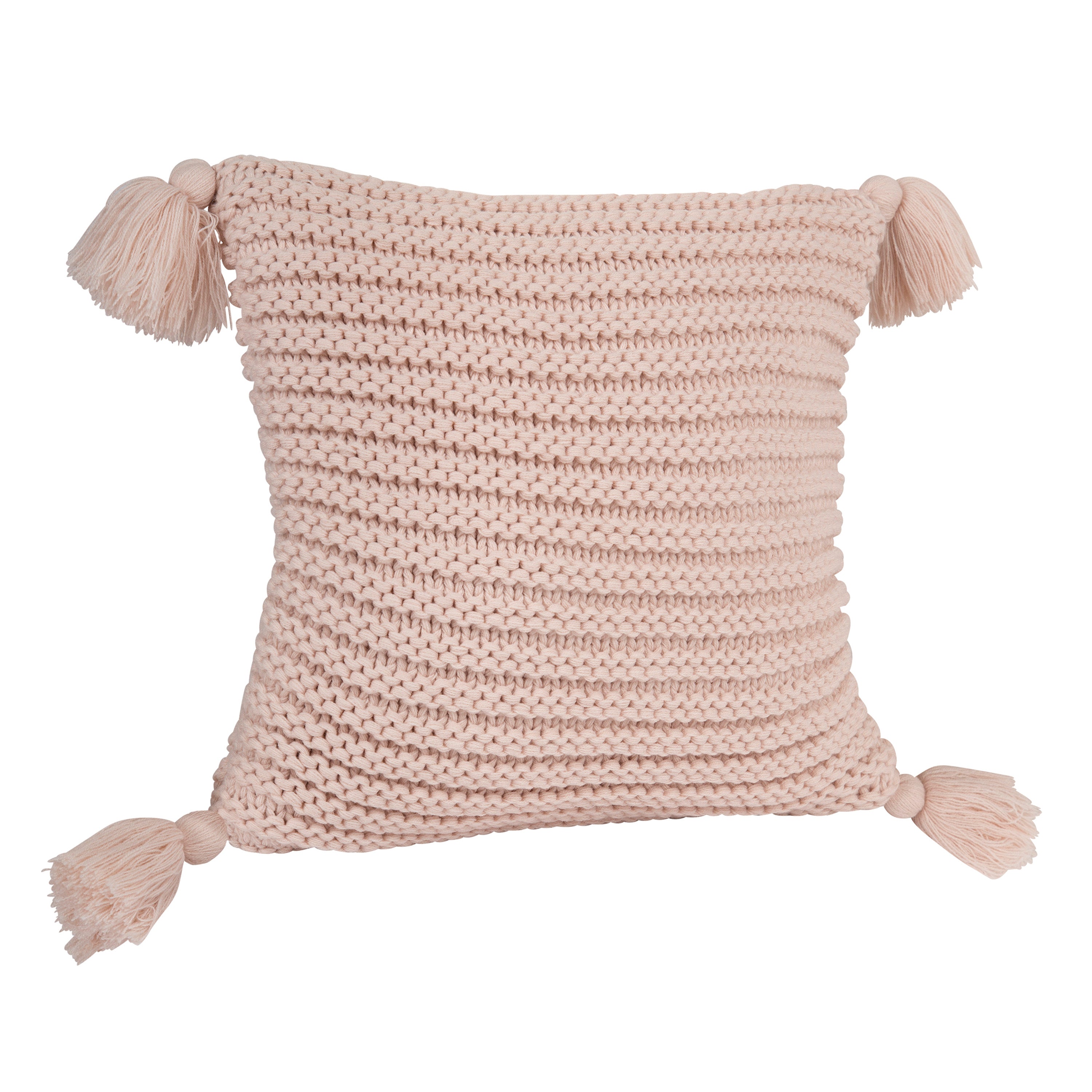 Tassey Large Knit Pillow Cover with Tassels