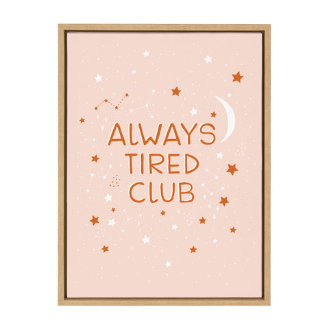 Sylvie Always Tired Club Framed Canvas by DuchessPlum