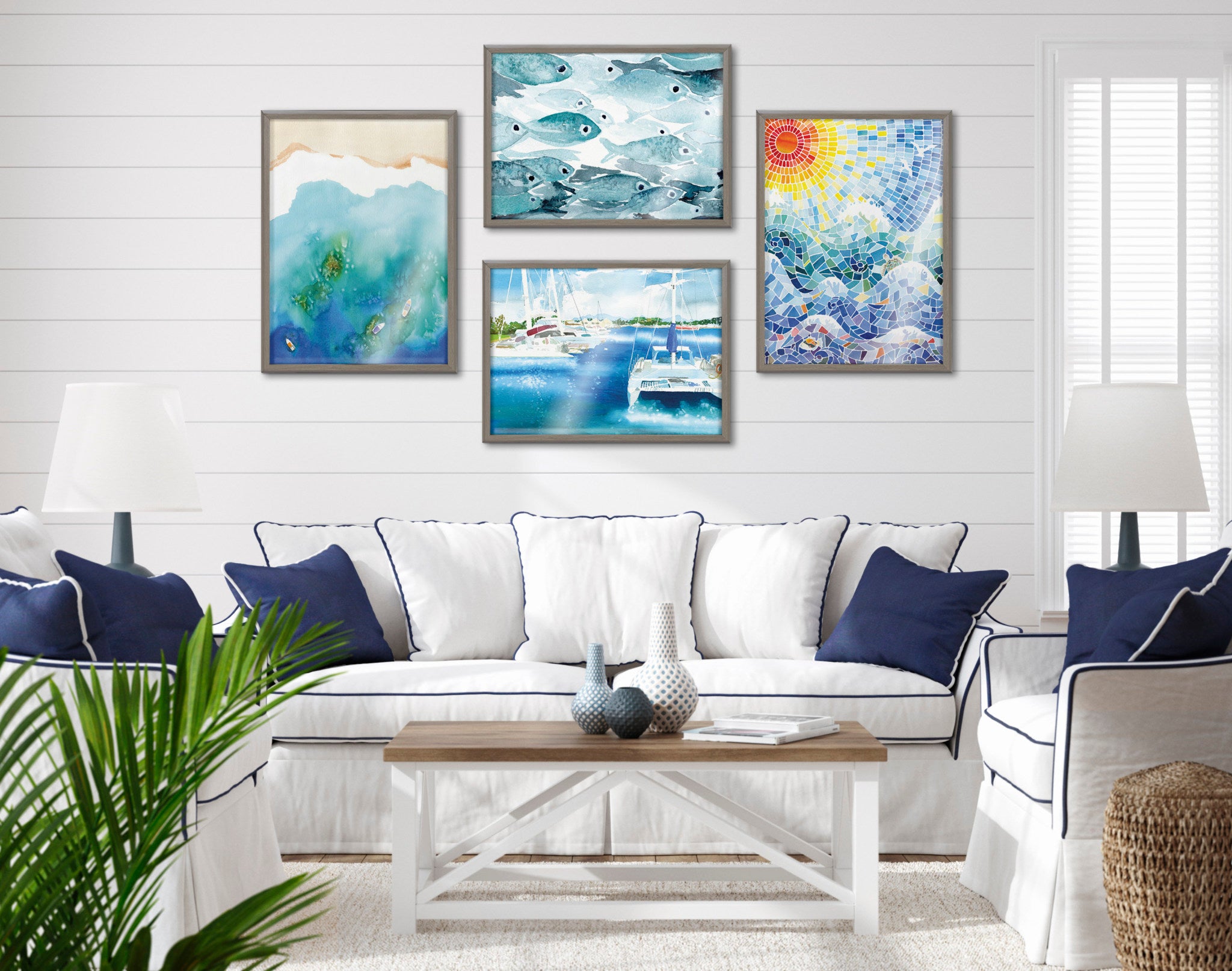 Blake Voyage Framed Printed Glass by Janet Meinke-Lau