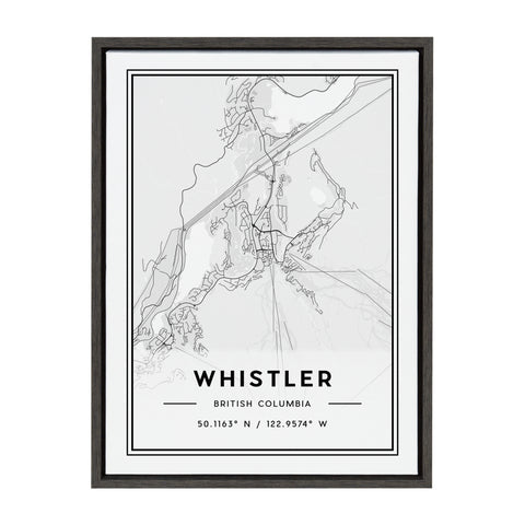 Sylvie Whistler Modern Map Framed Canvas by Jake Goossen
