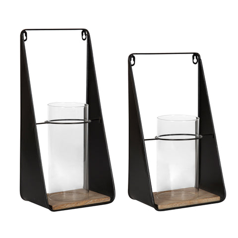 Blackwell Metal and Wood Sconce Set