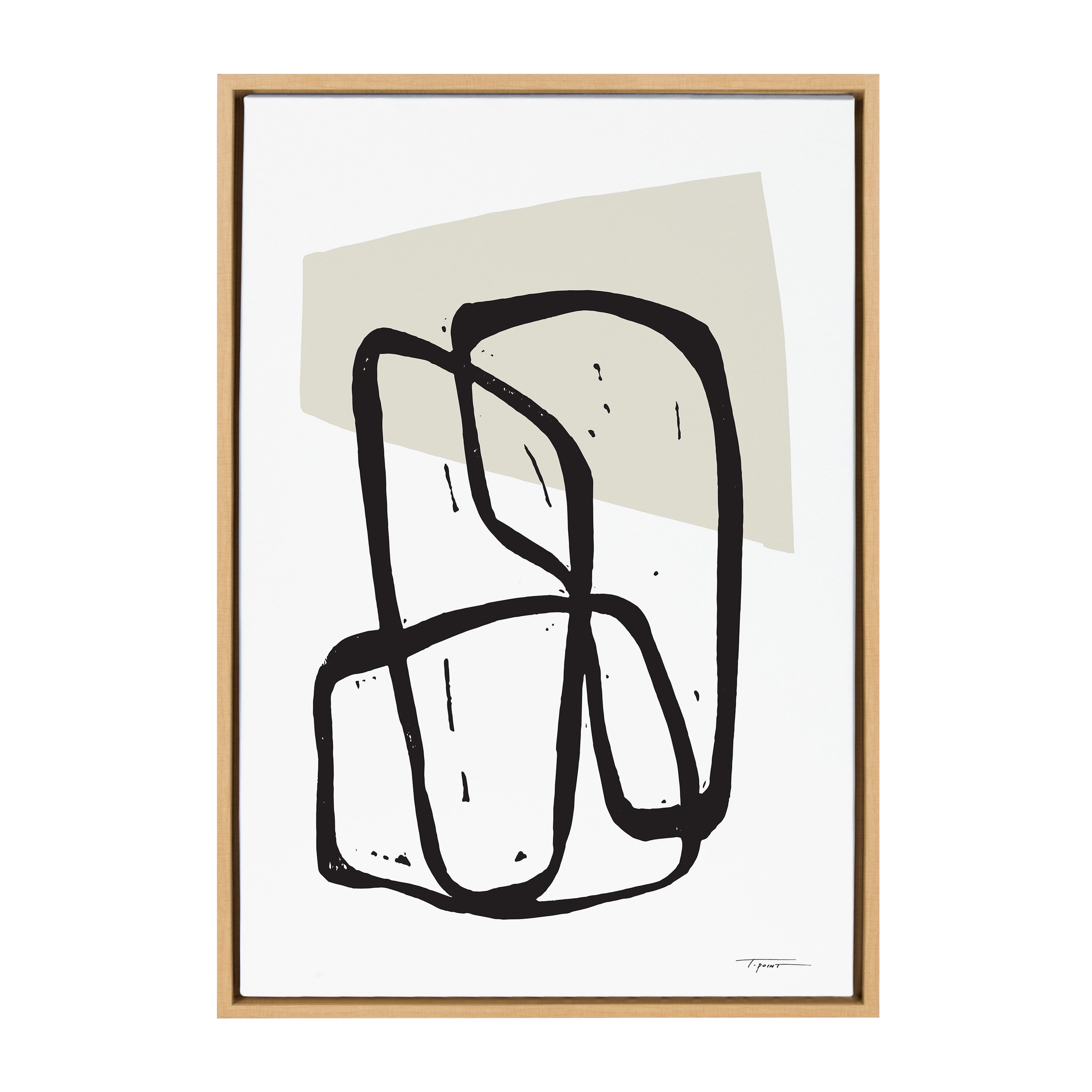 Sylvie Entangled Neutral Framed Canvas by Statement Goods