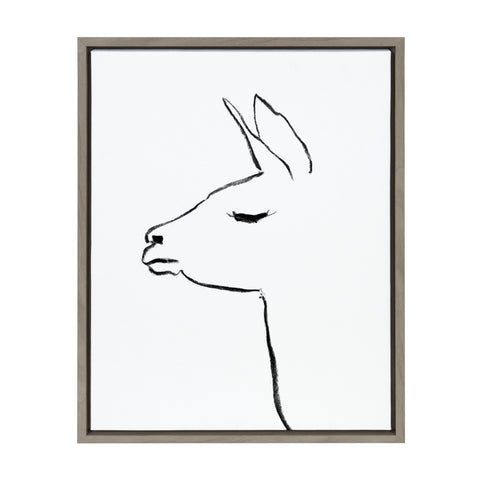 Sylvie Minimalist Llama Framed Canvas by Teju Reval