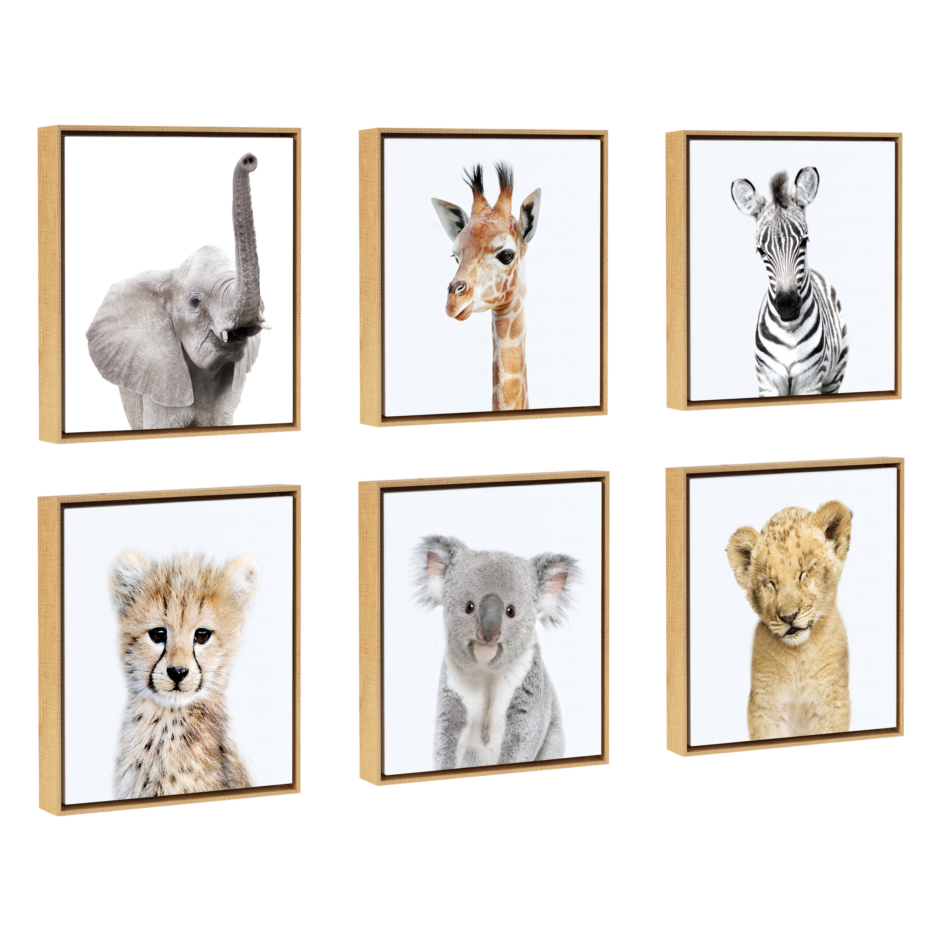 Kate and Laurel Sylvie Safari Animal Canvas Art - Thumbnail 2