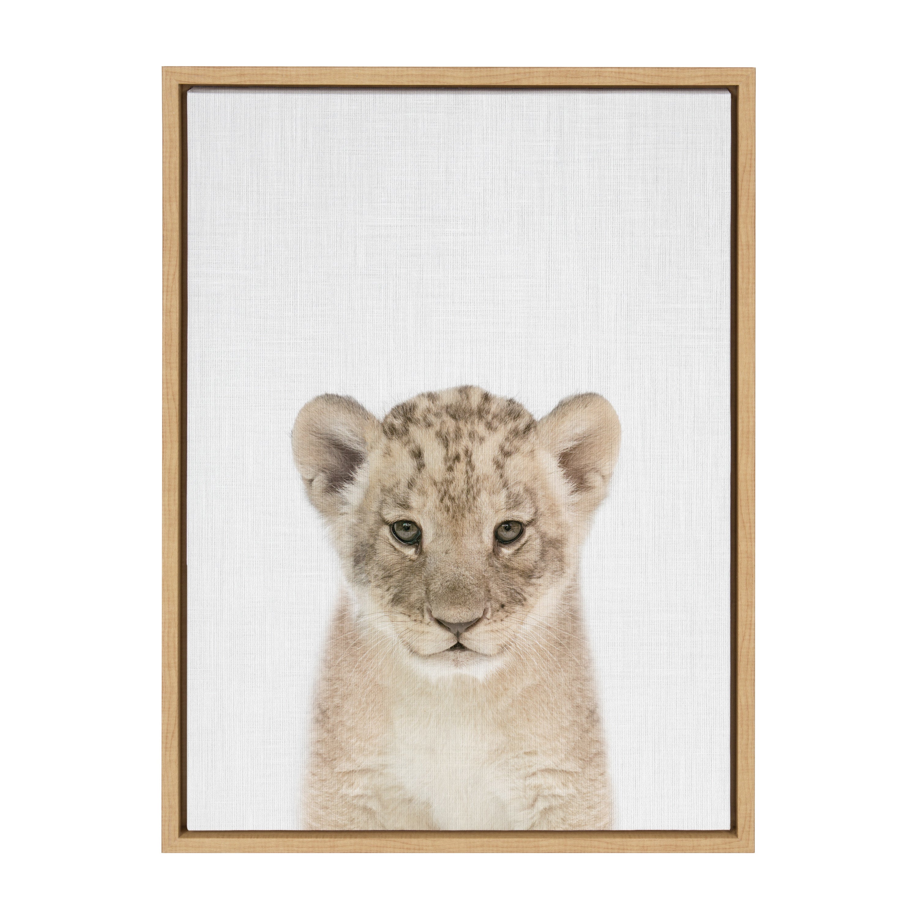 Sylvie Baby Lion Color Framed Canvas by Simon Te of Tai Prints