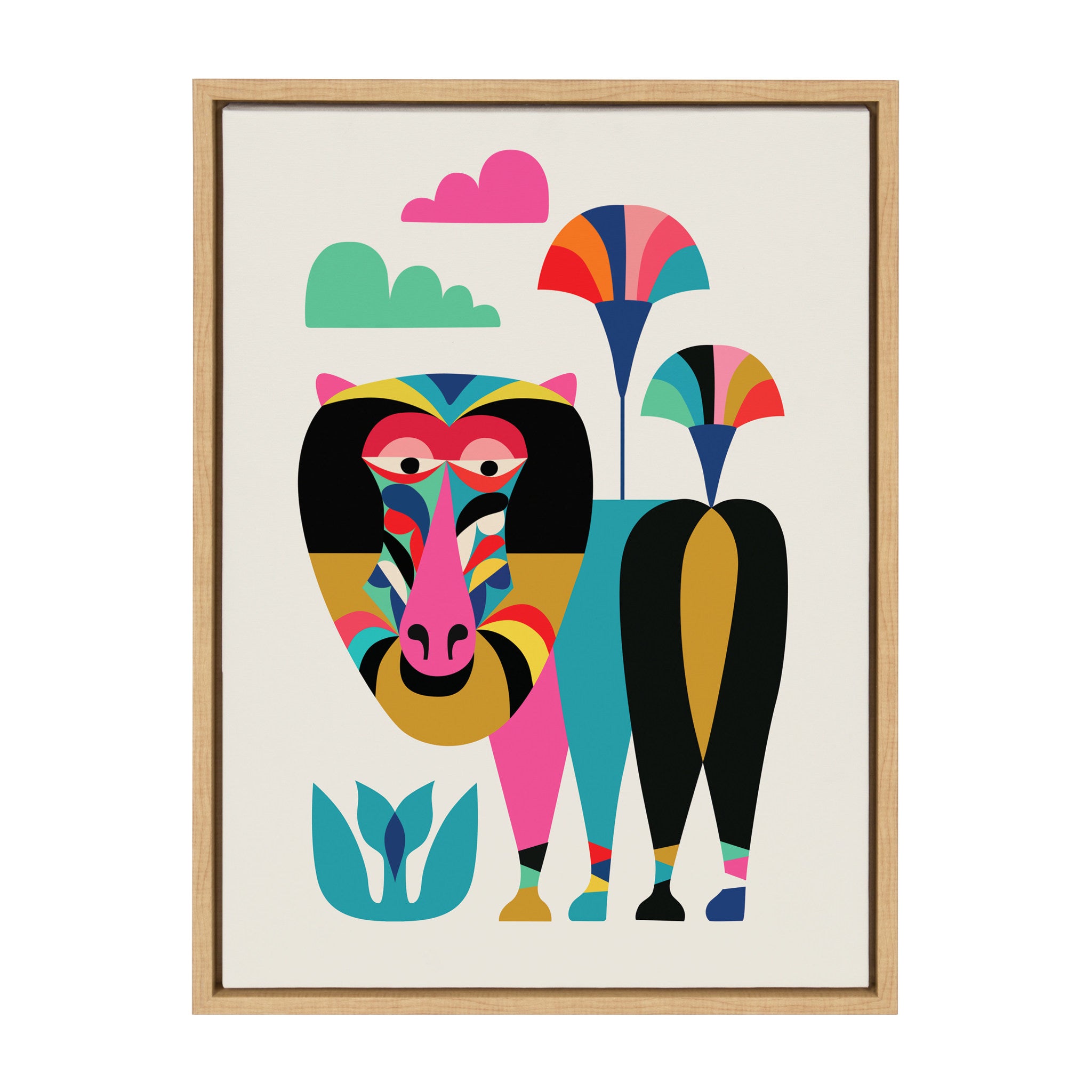 Sylvie Baboon Framed Canvas by Rachel Lee of My Dream Wall