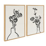 Sylvie Still Life Flowers in Vase Framed Canvas Set by The Creative Bunch Studio