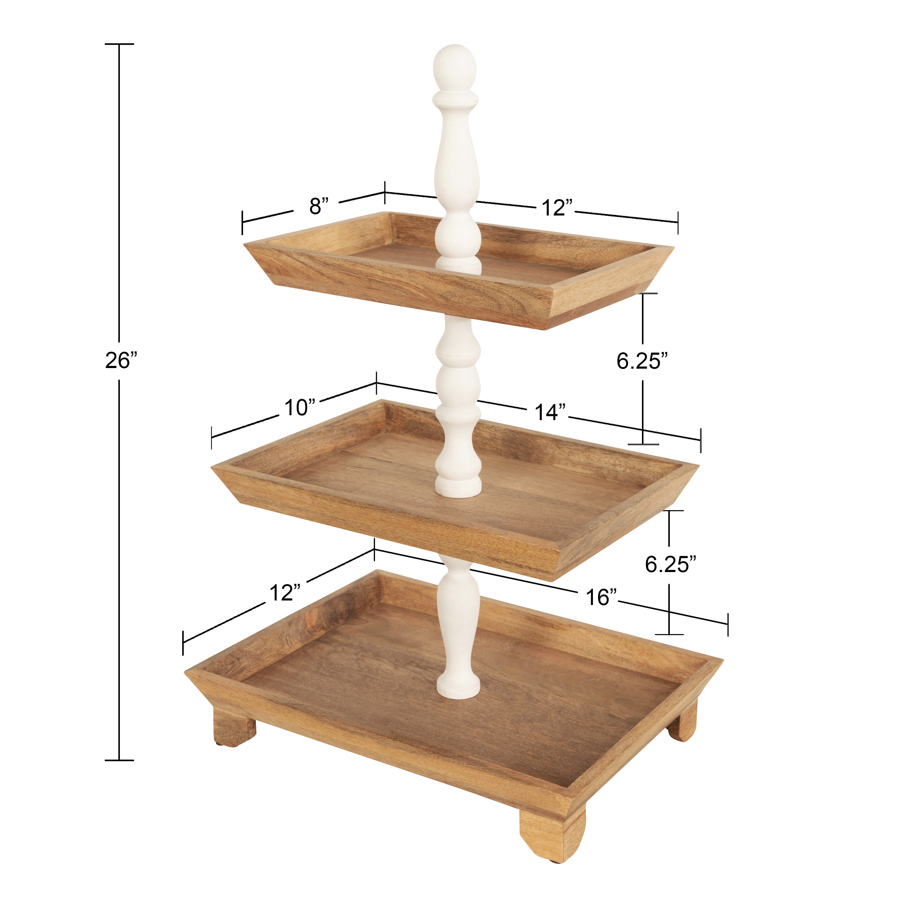 Bess Wood Tiered Tray
