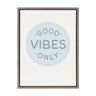 Sylvie Good Vibes Only Pale Blue Button Framed Canvas by The Creative Bunch Studio