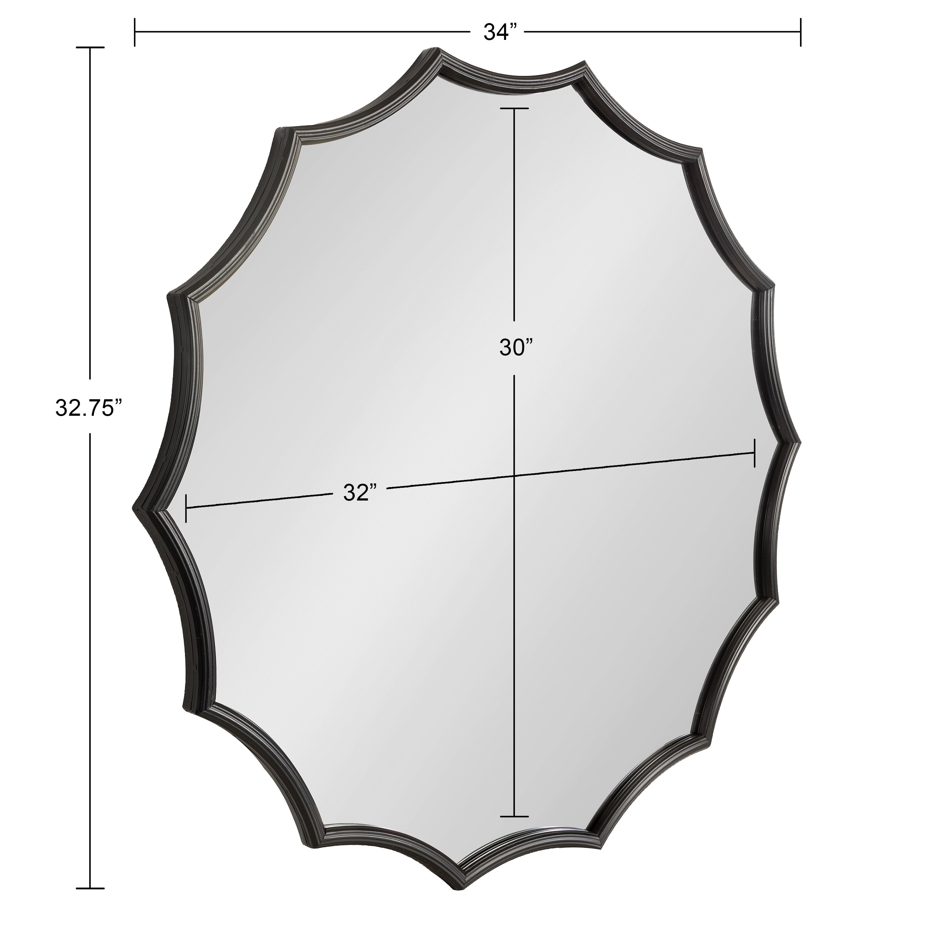 Lalina Scalloped Round Framed Accent Mirror