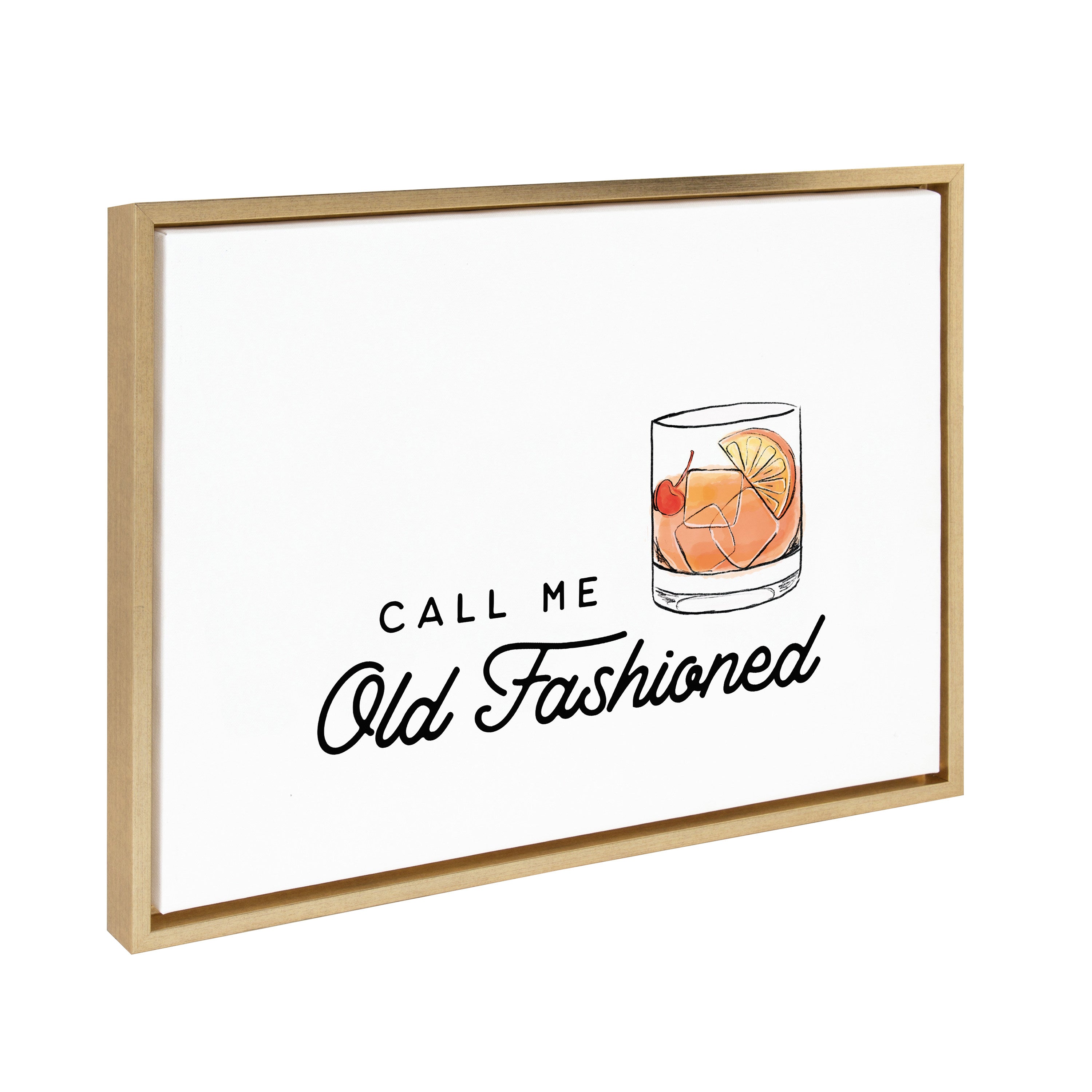 Sylvie Call Me Old Fashioned Framed Canvas by The Creative Bunch Studio