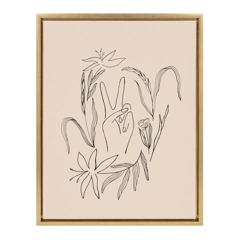Sylvie Peace Then Waves Framed Canvas by Kate Aurelia Holloway