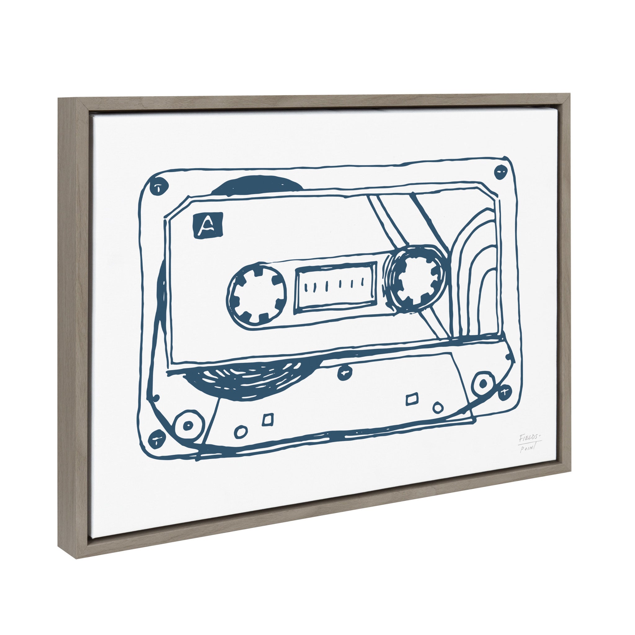 Sylvie Cassette Illustration Framed Canvas by Statement Goods