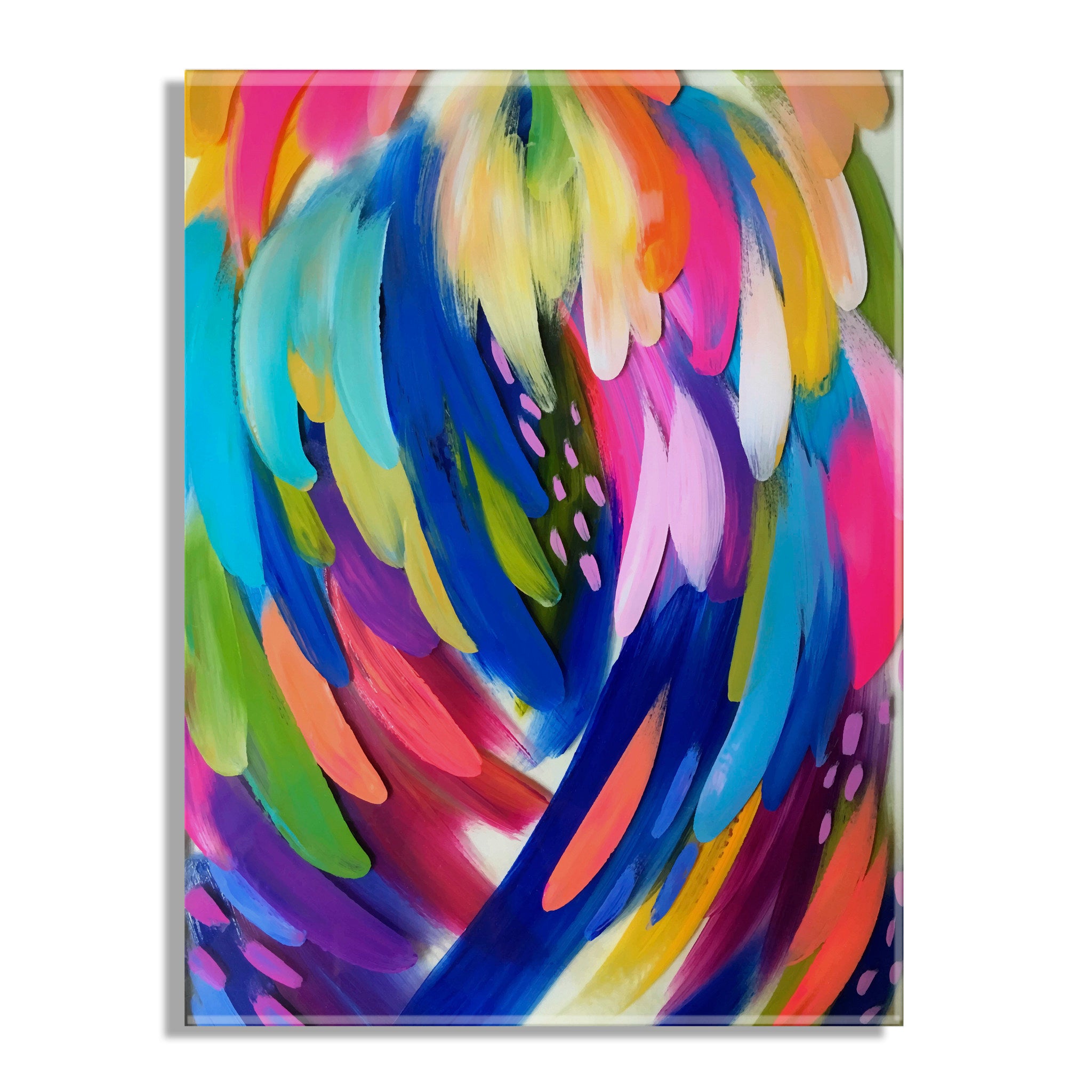 Bright Brush Strokes Floating Acrylic Art by Jessi Raulet of Ettavee