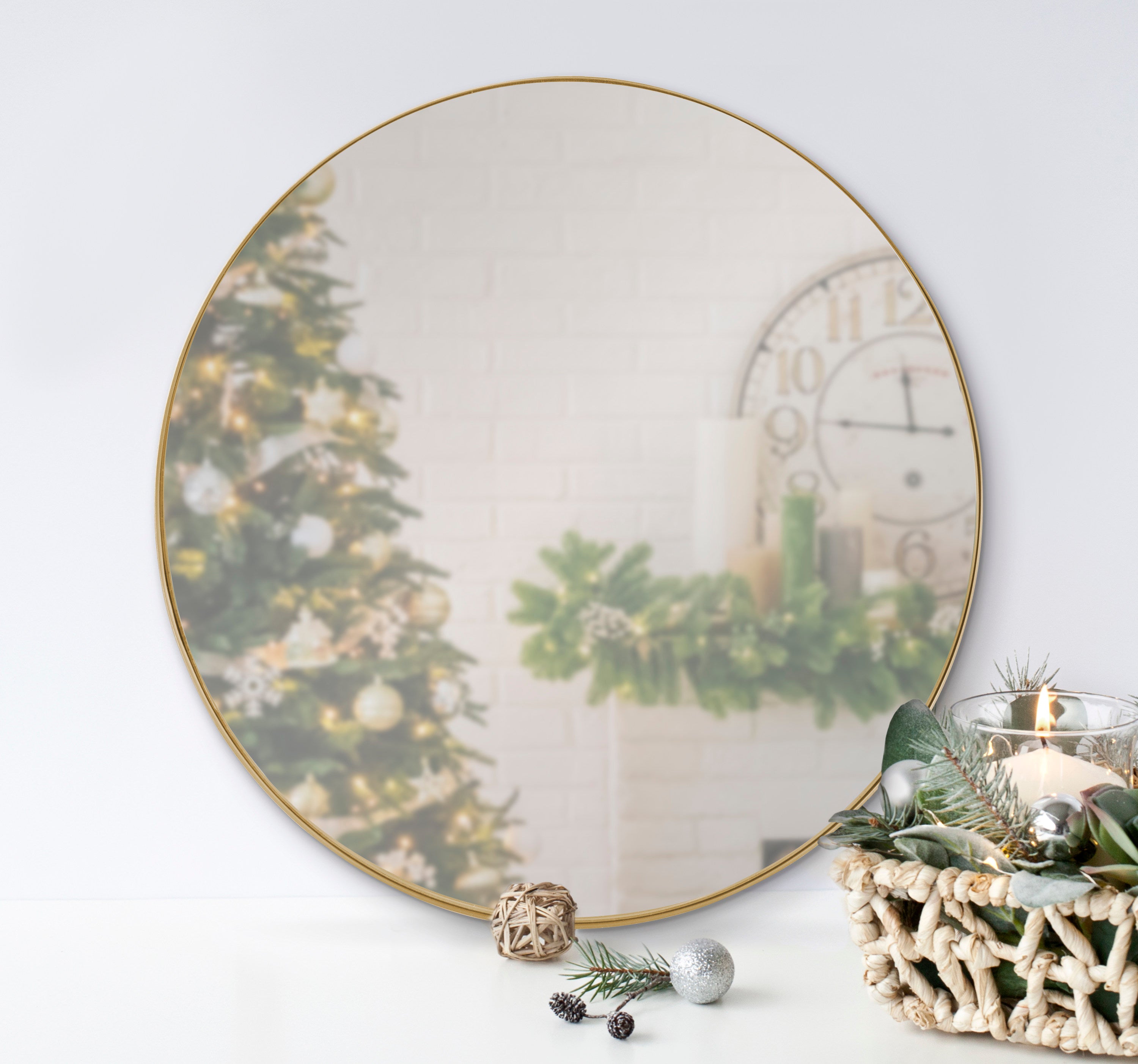 Rollo Round Framed Wall Mirror