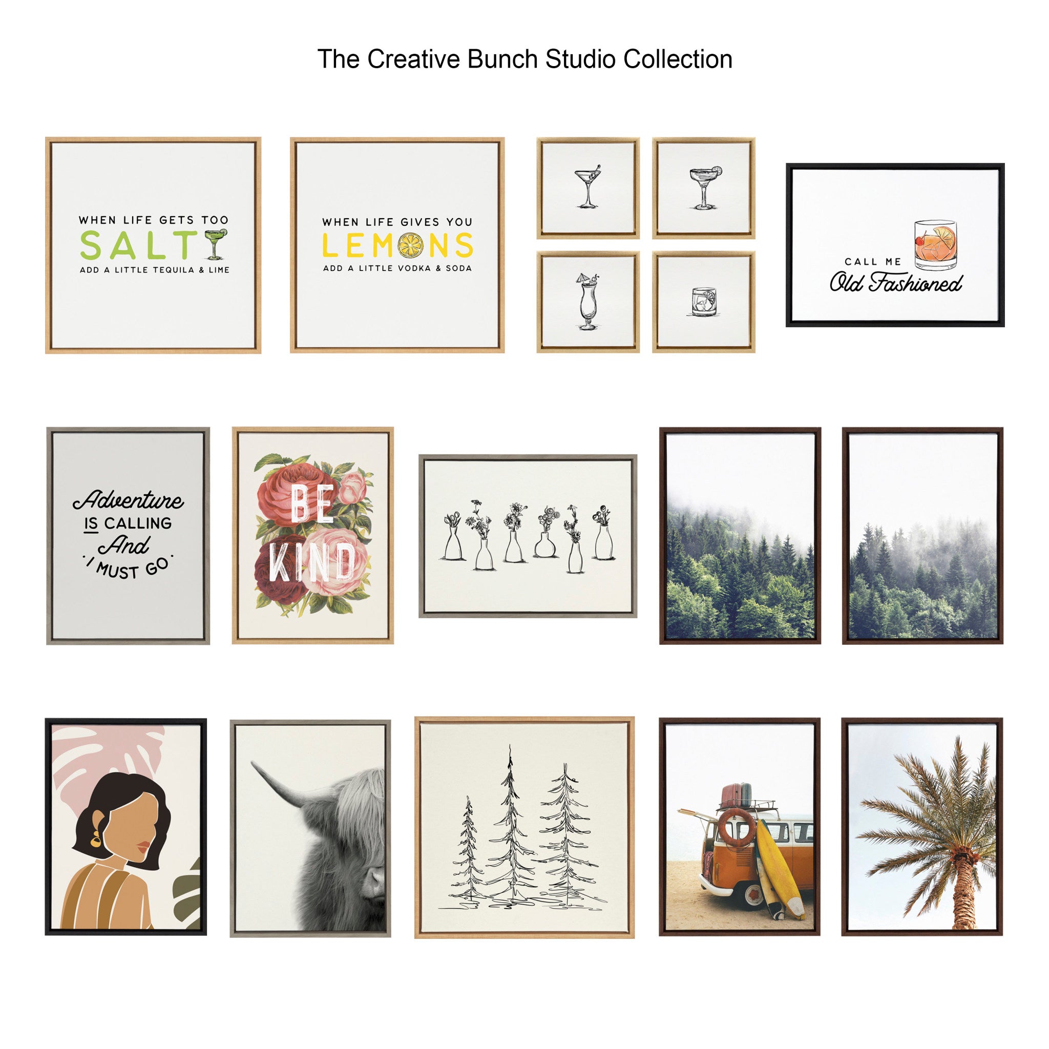 Sylvie Modern Botanical Framed Canvas Set by The Creative Bunch Studio