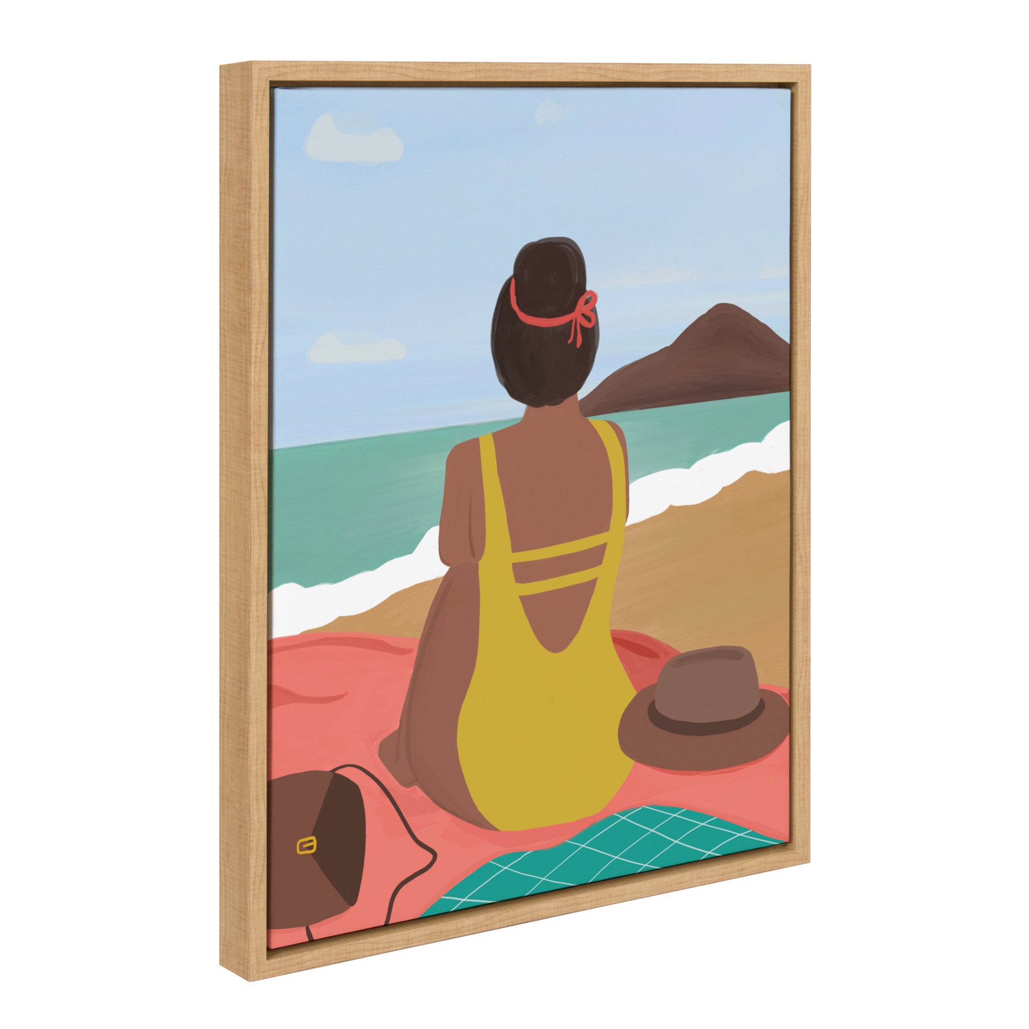 Sylvie Beach Solo Framed Canvas by Queenbe Monyei