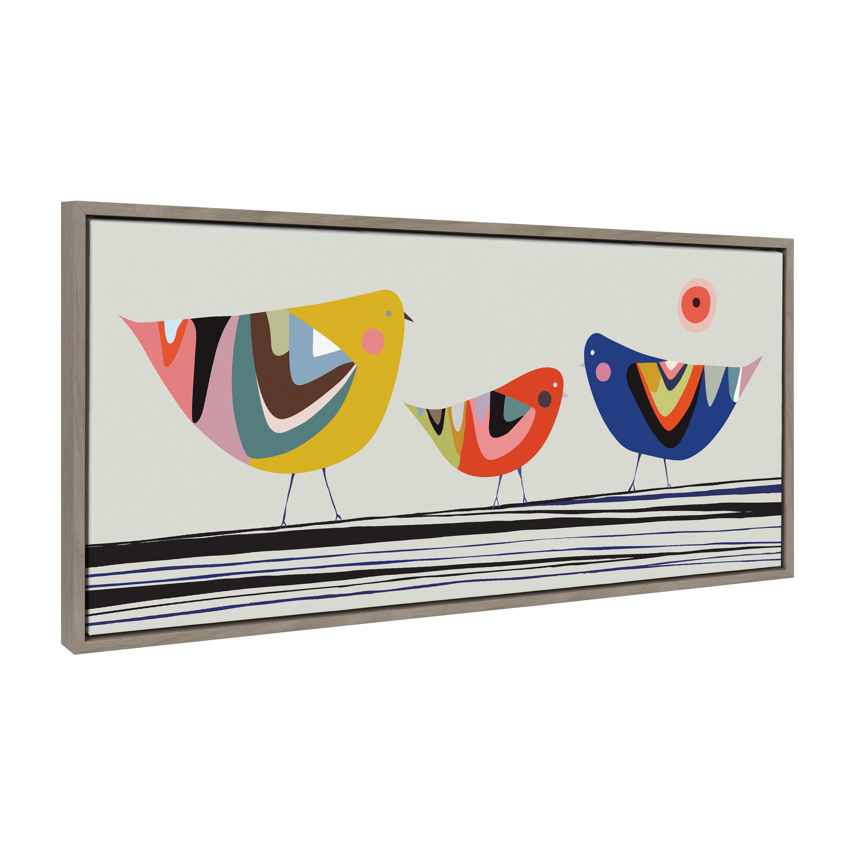Sylvie Family Tree 3 Birds Framed Canvas by Rachel Lee of My Dream Wall