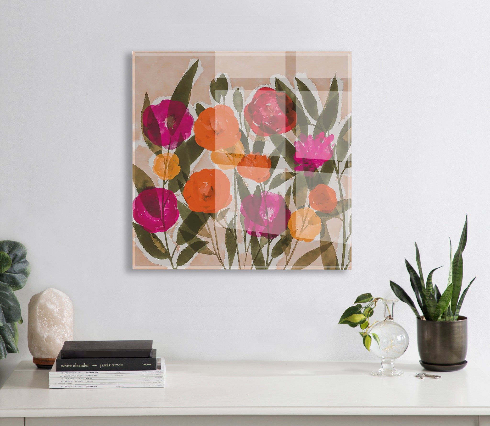 Spring Bouquet Floating Acrylic Art by Amy Lighthall
