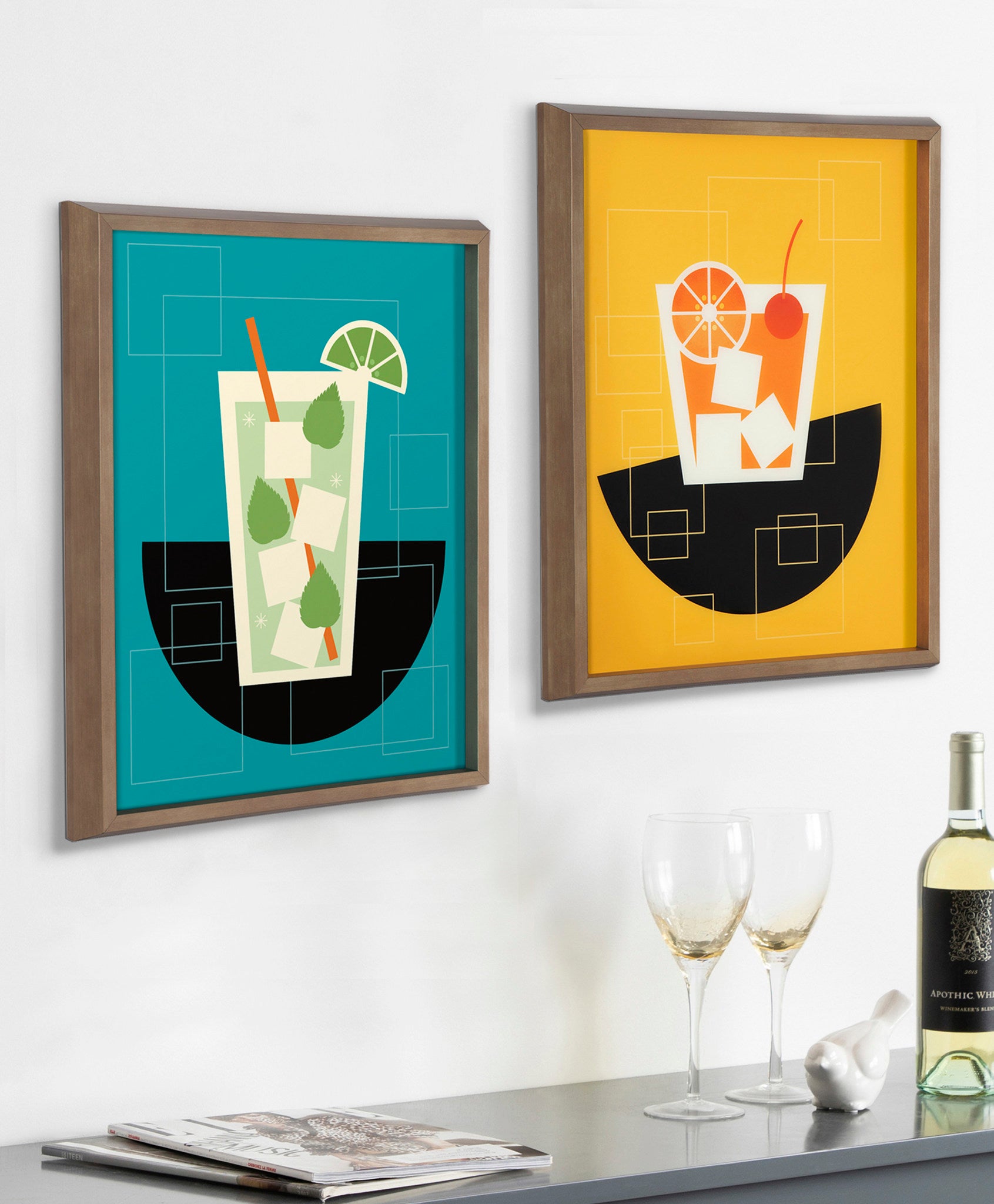 Blake Mojito Framed Printed Glass by Amber Leaders Designs