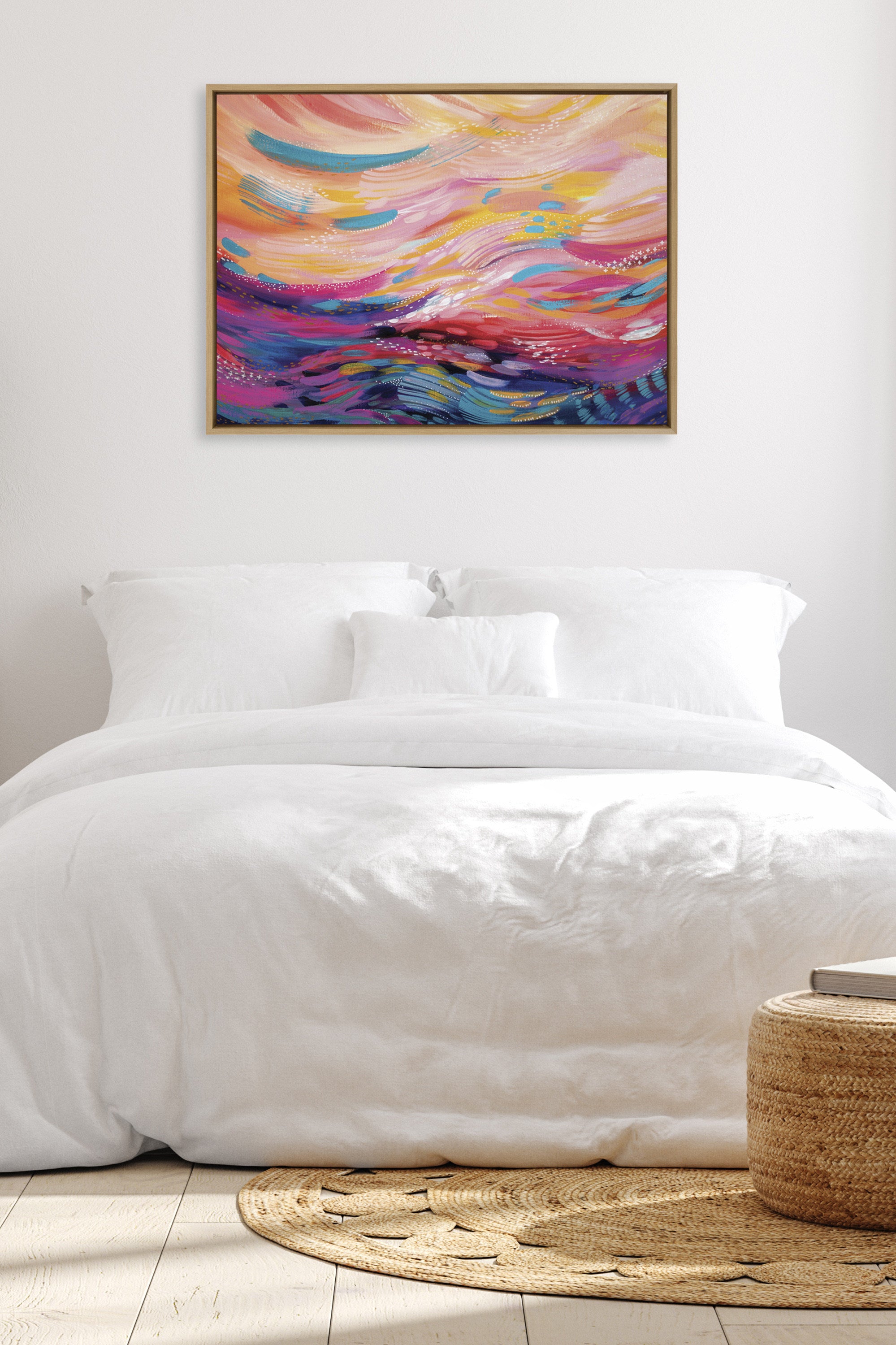 Sylvie Brush Strokes 90 Framed Canvas by Jessi Raulet of Ettavee