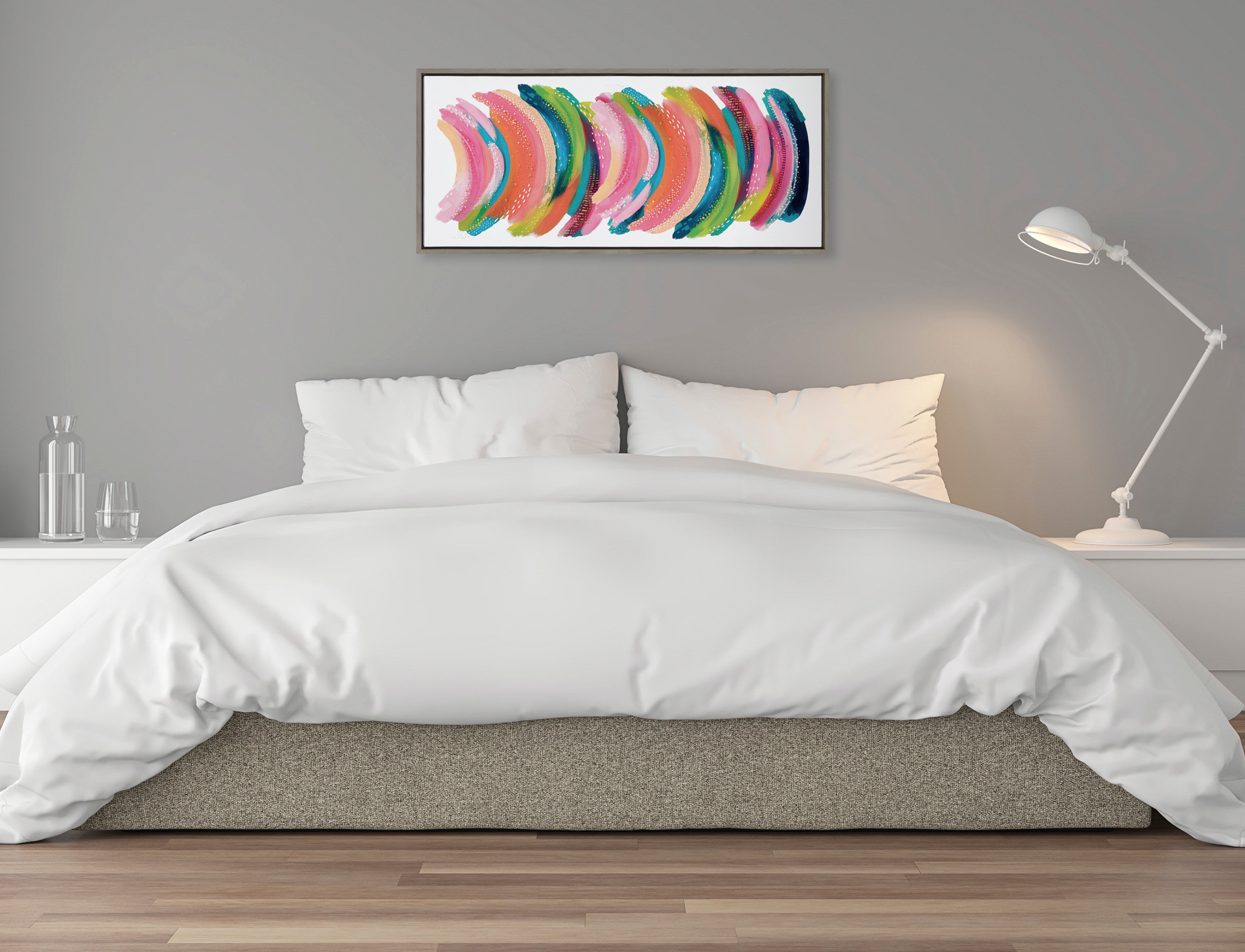 Sylvie Bright Abstract Framed Canvas by Jessi Raulet of Ettavee