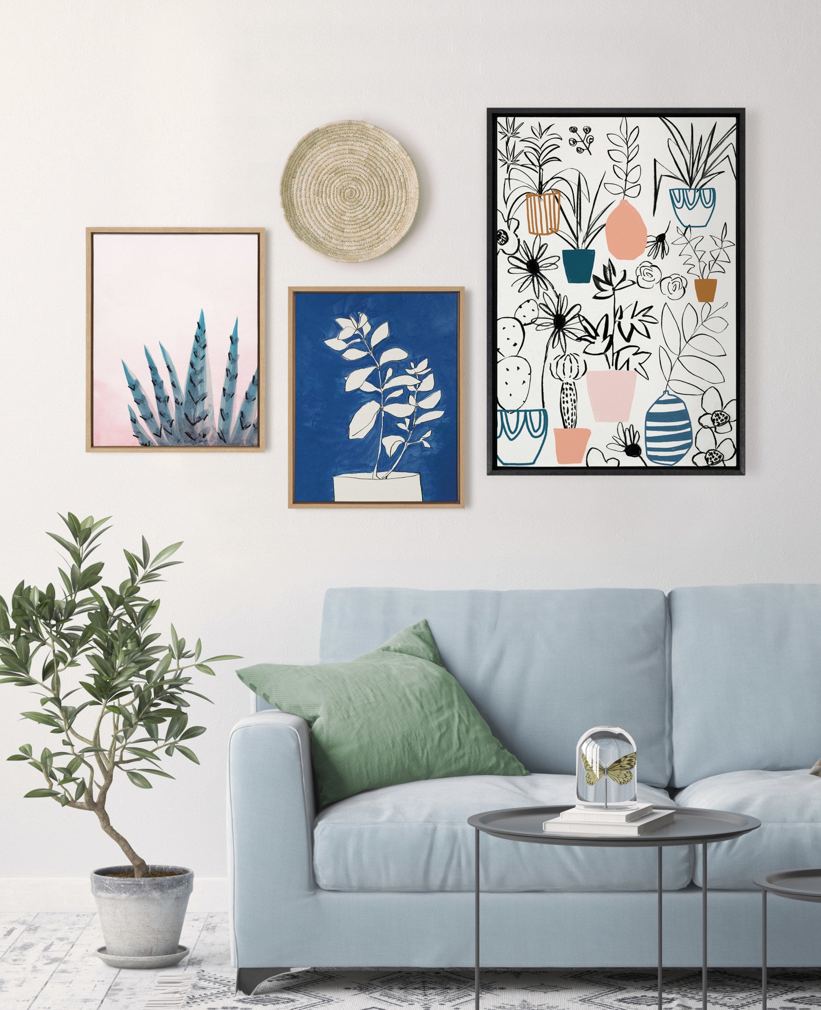 Sylvie Plant Kingdom  Framed Canvas by Teju Reval