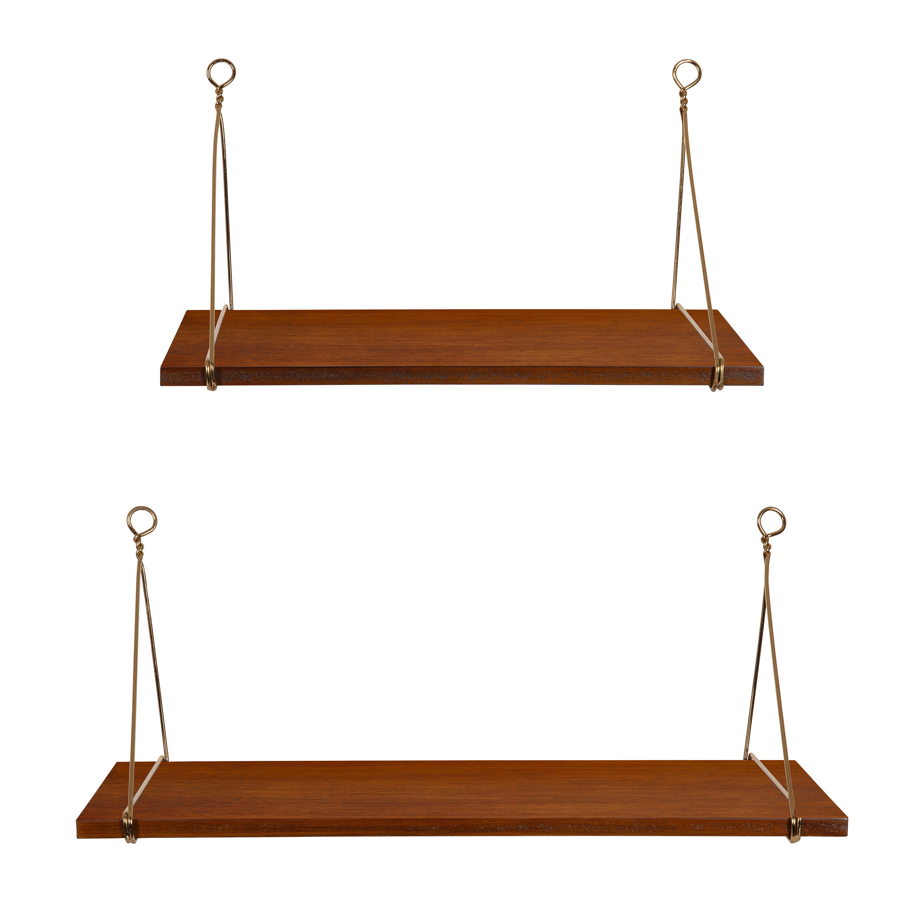 Vista Wood and Metal Wall Shelves