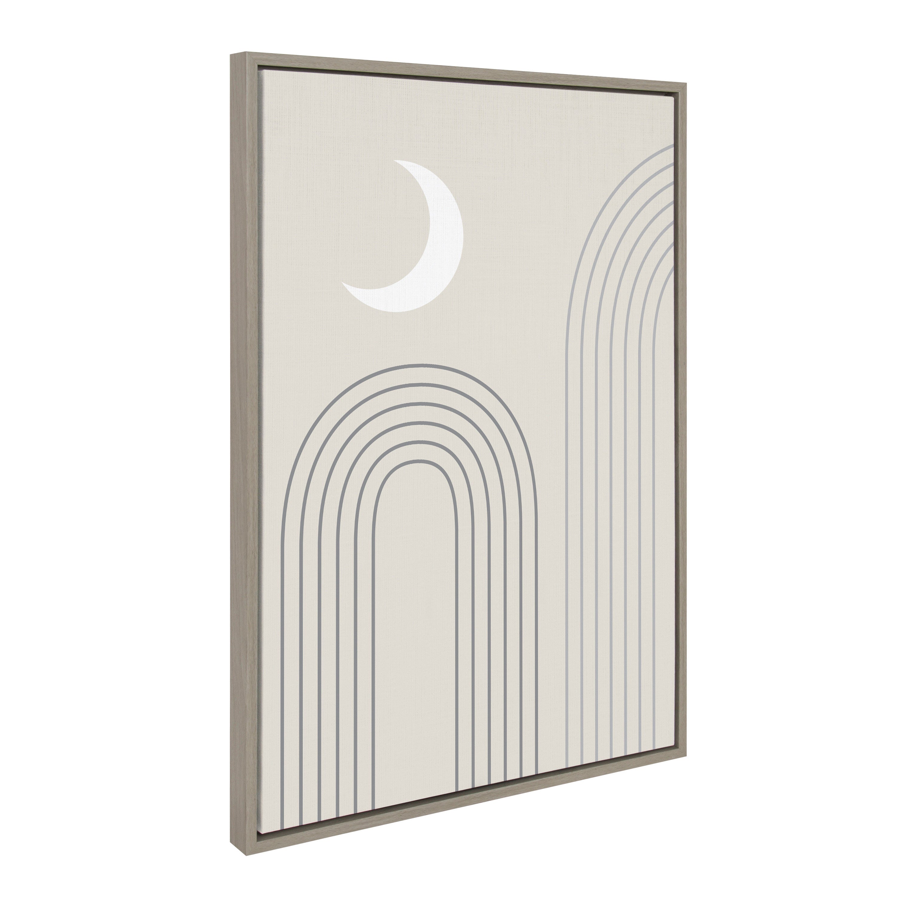 Sylvie Crescent Moon over the Mountains Framed Canvas by The Creative Bunch Studio