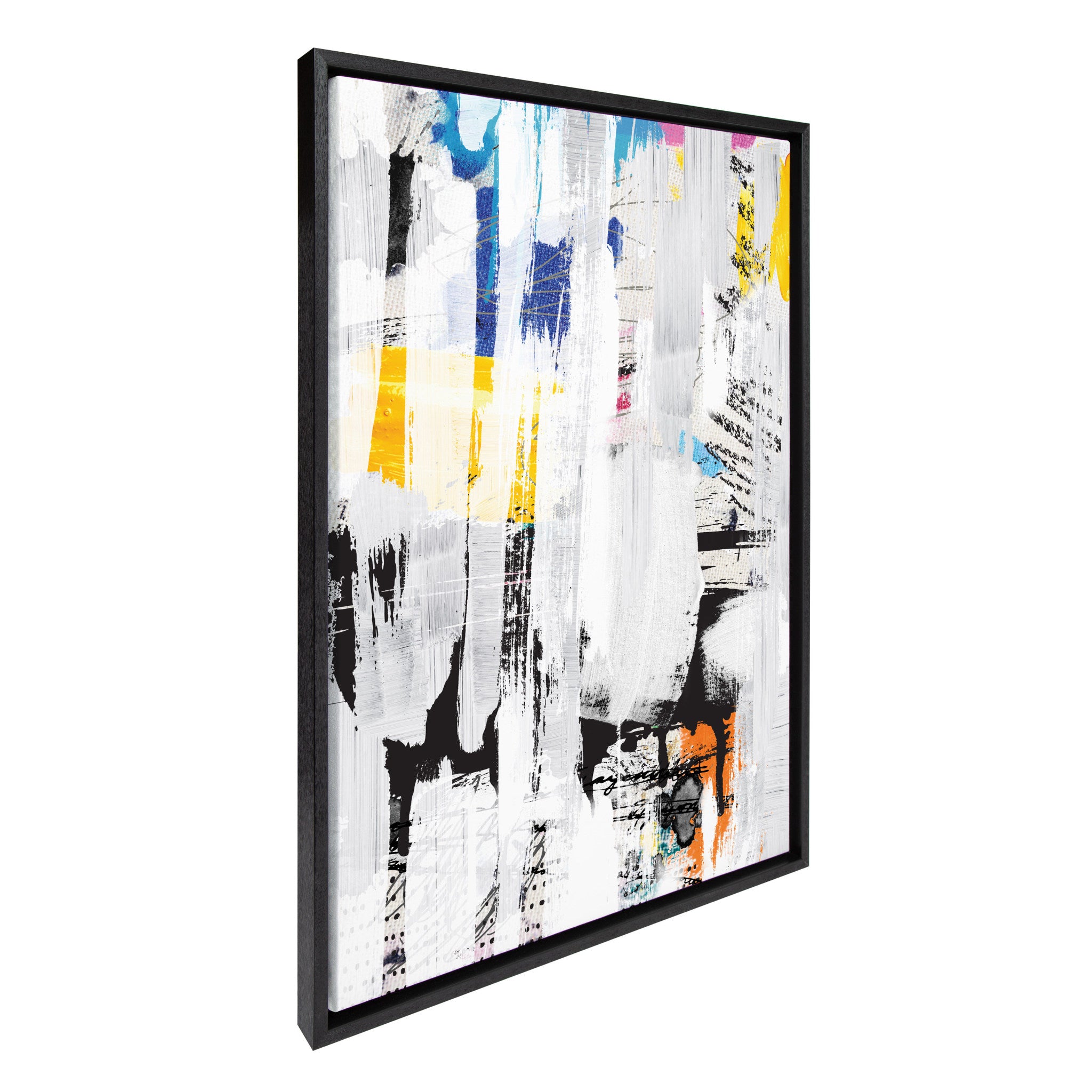 Sylvie NC Street Art 2, Inner Battle, and Abstract Sunset Framed Canvas