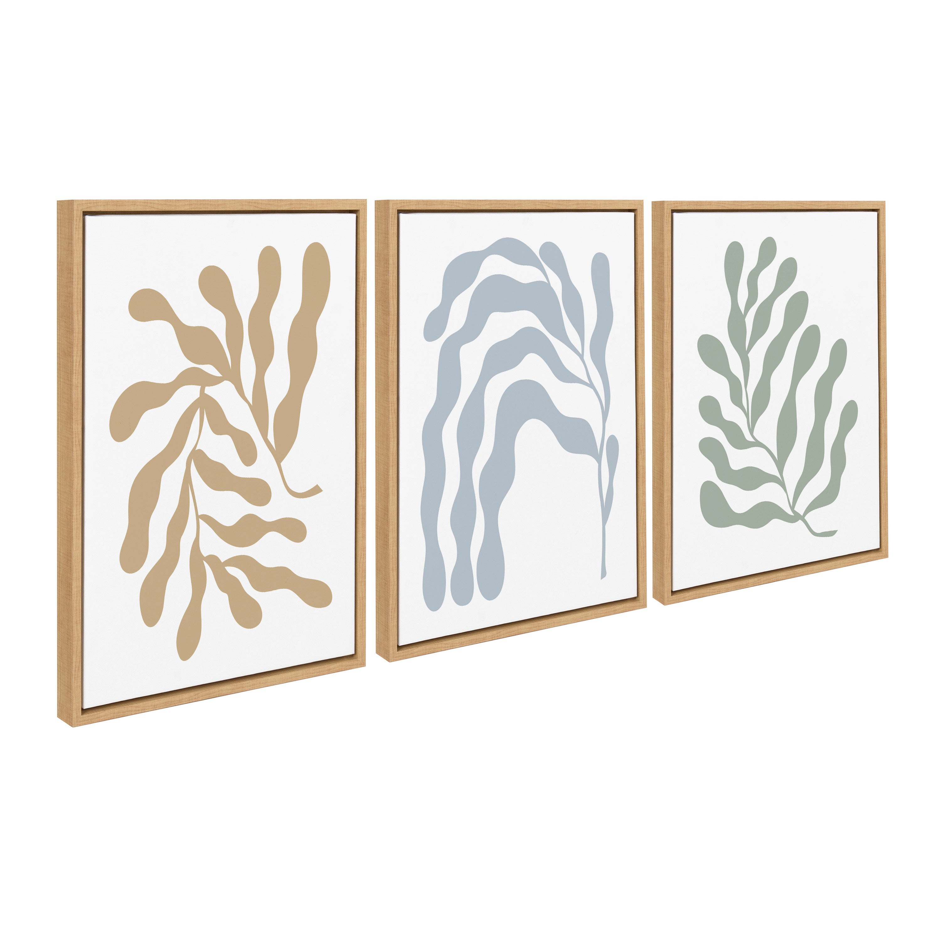 Sylvie Matisse Inspired Abstract Botanicals Framed Canvas by The Creative Bunch Studio