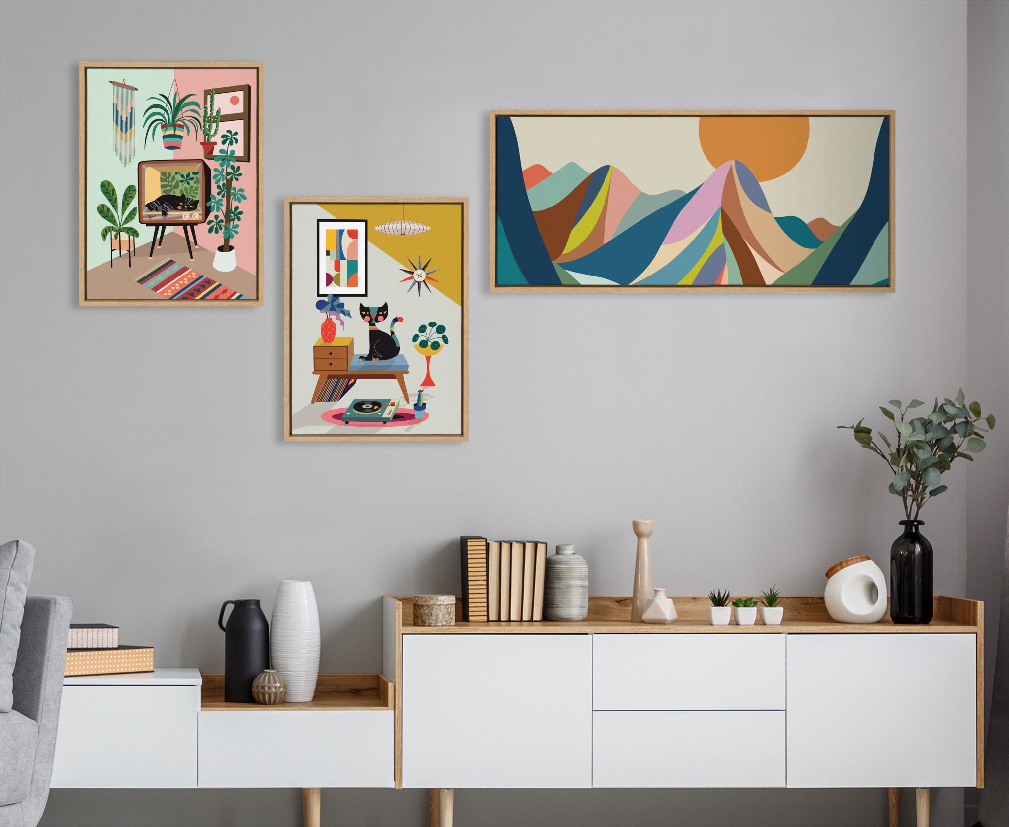 Sylvie Mountains Crop Framed Canvas by Rachel Lee of My Dream Wall