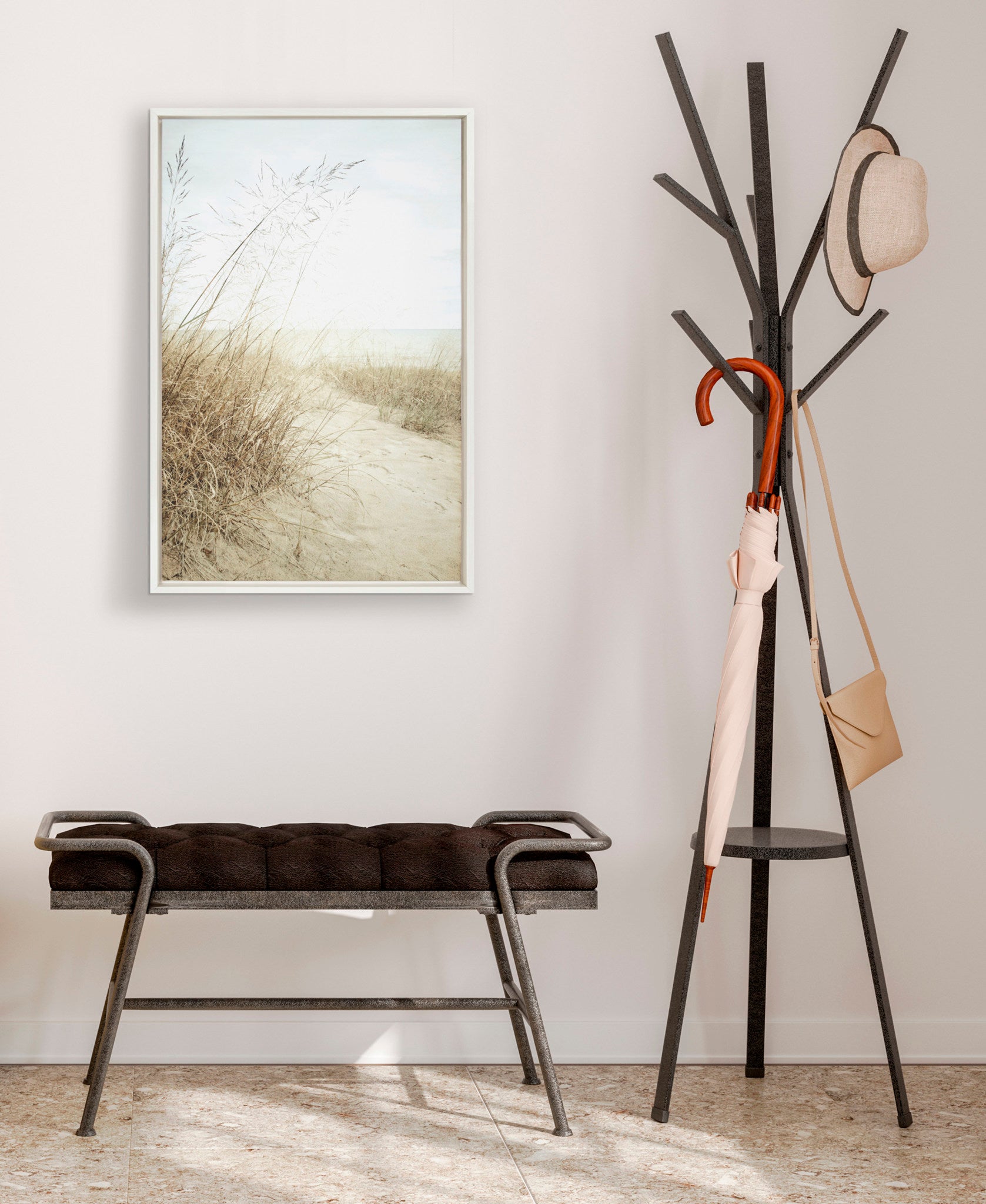 Sylvie Beach Grasses Framed Canvas by Emiko and Mark Franzen of F2Images