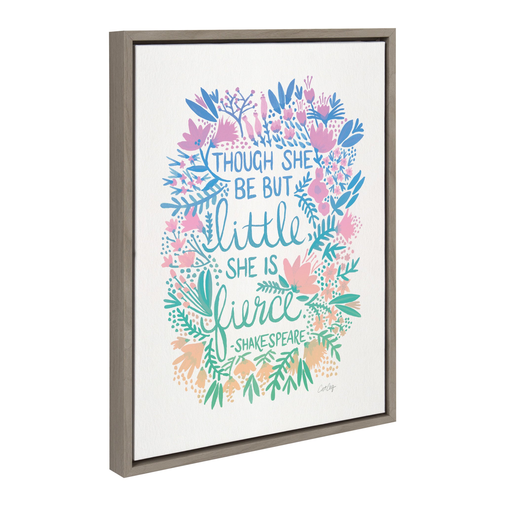 Sylvie Little Fierce Lavender and Mint Framed Canvas by Cat Coquillette