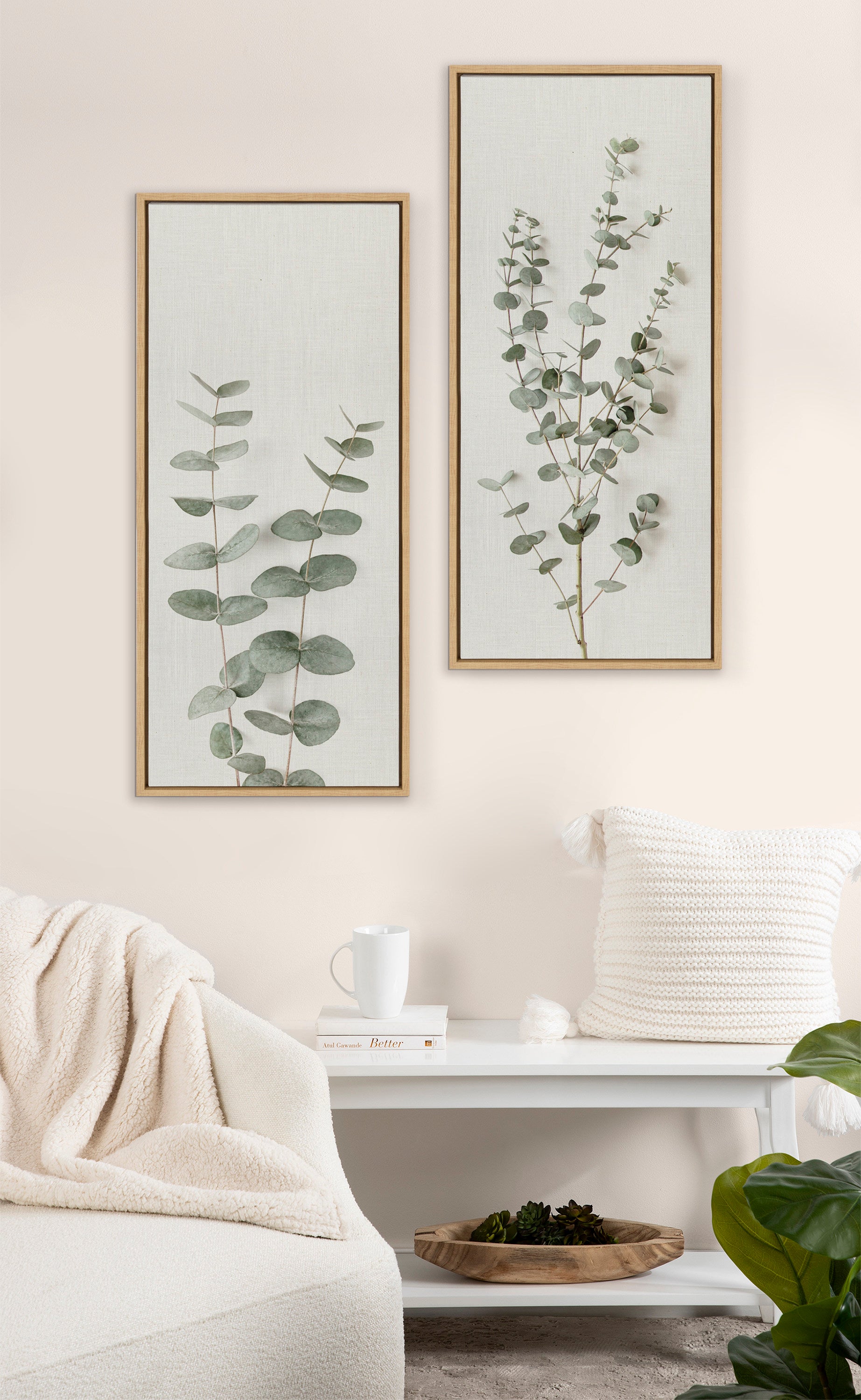 Sylvie Eucalyptus Botanical II Framed Canvas by The Creative Bunch Studio