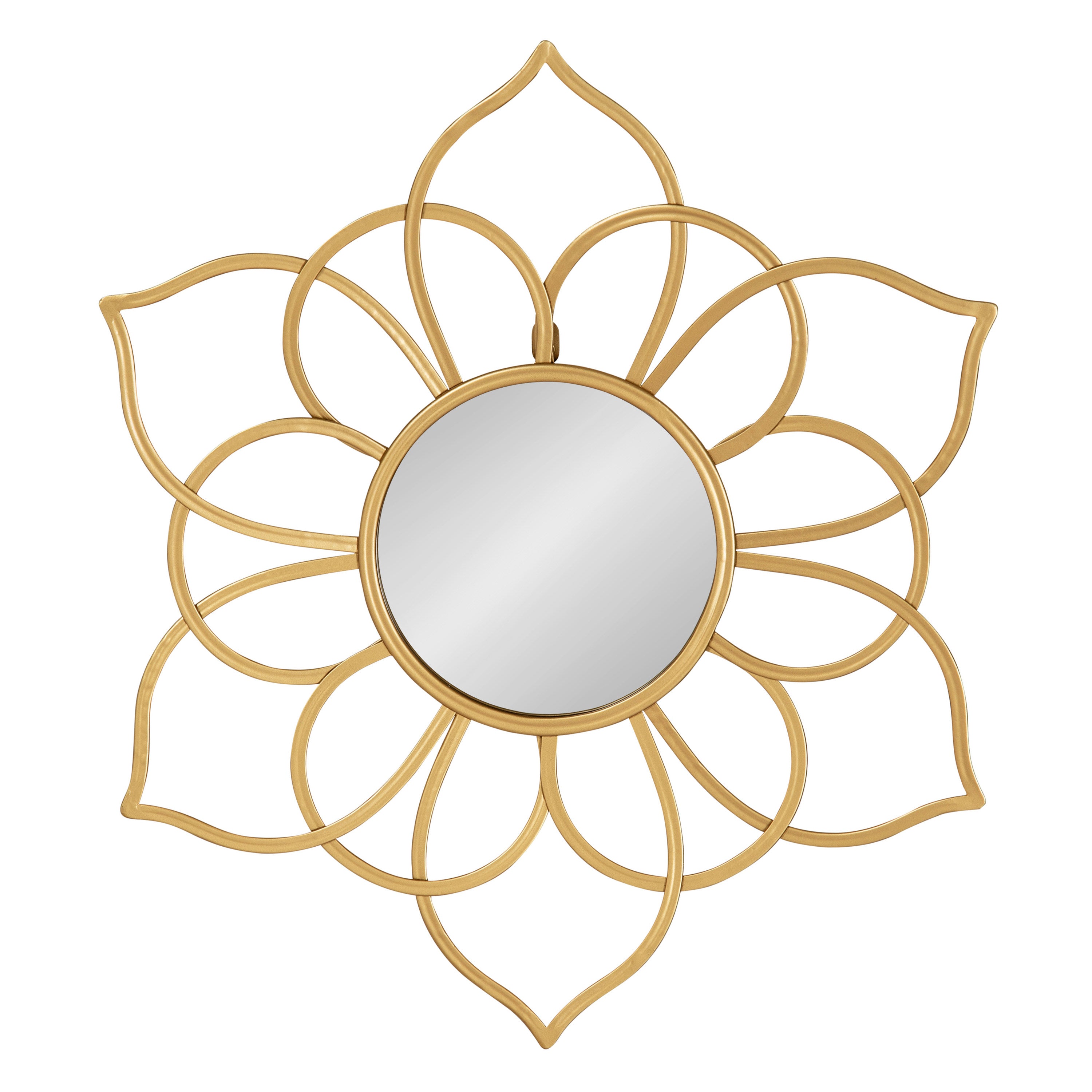 Brienne Metal Flower Round Wall Mirror