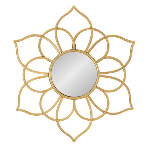 Brienne Metal Flower Round Wall Mirror