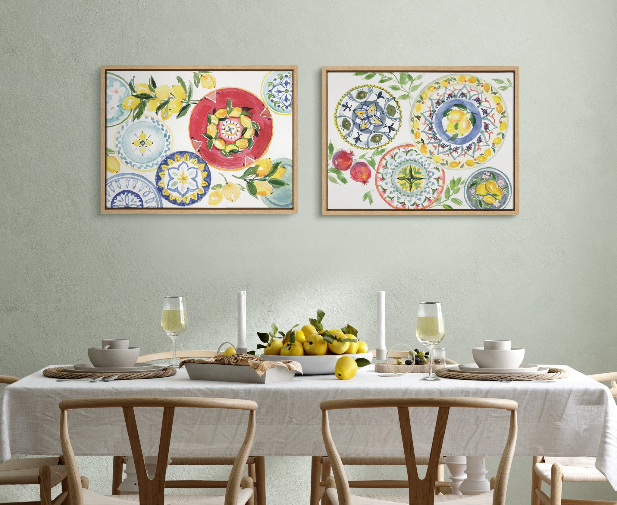 Sylvie Positano Inspired Framed Canvas Set by Patricia Shaw