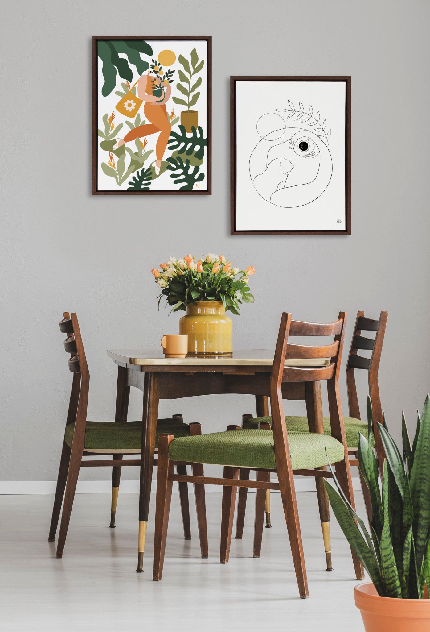 Sylvie Morning Coffee Hug Framed Canvas by Maggie Stephenson
