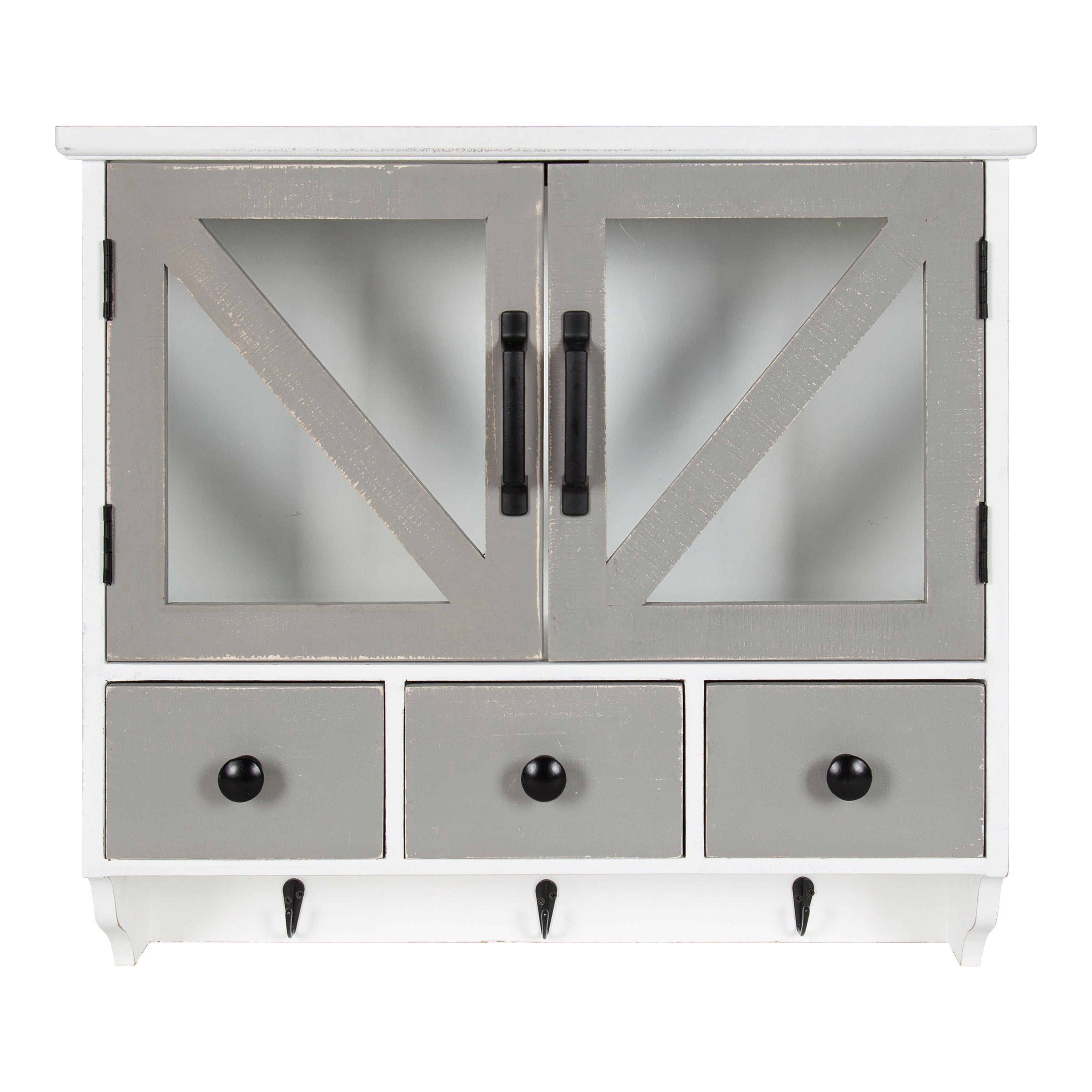 Hutchins Decorative Three Drawer Wood Wall Cabinet