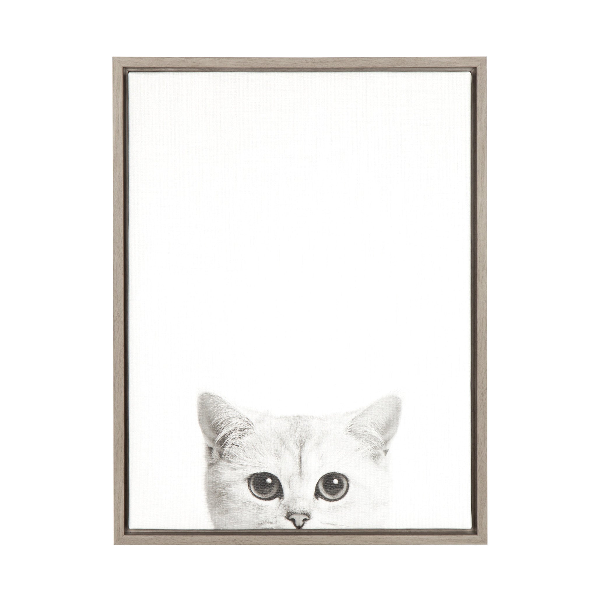 Sylvie Kitty Framed Canvas by Simon Te of Tai Prints