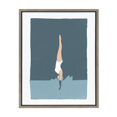 Sylvie Splash Framed Canvas by Rocket Jack