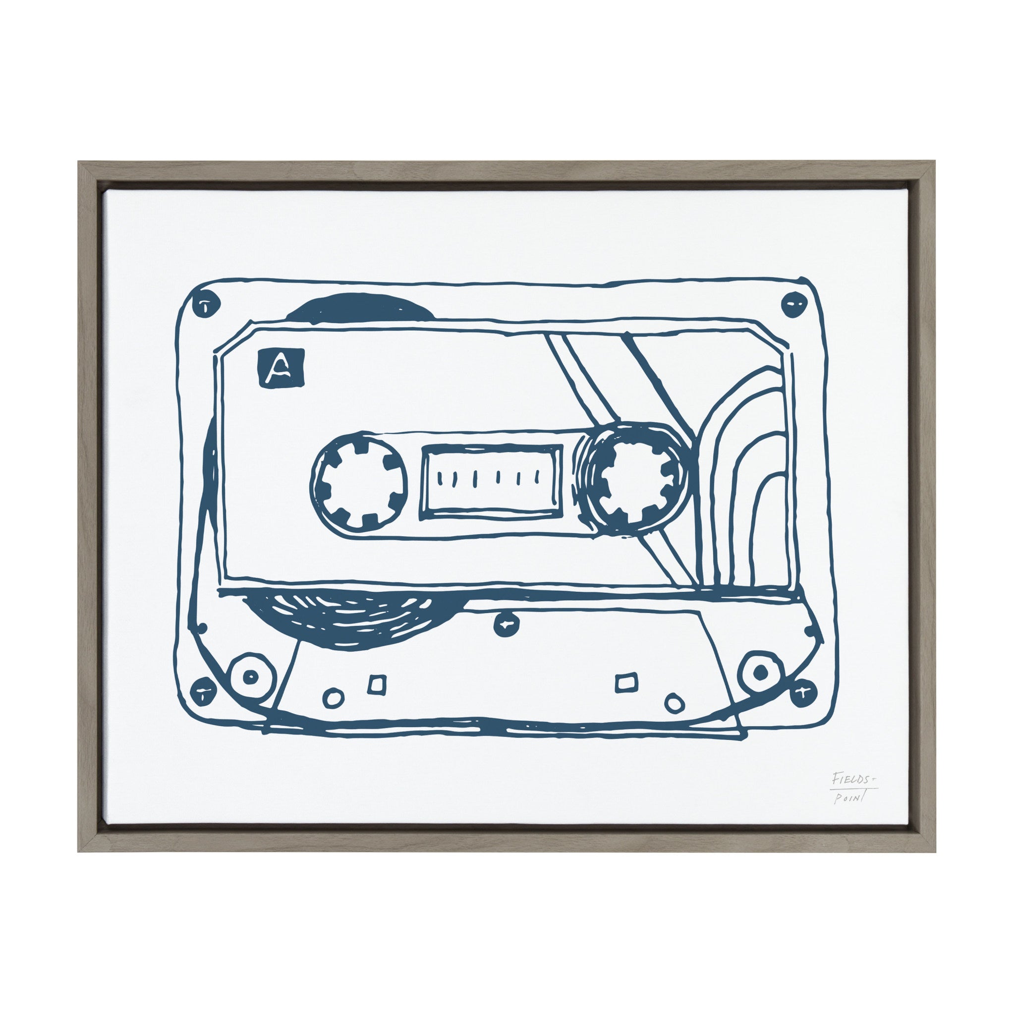 Sylvie Cassette Illustration Framed Canvas by Statement Goods